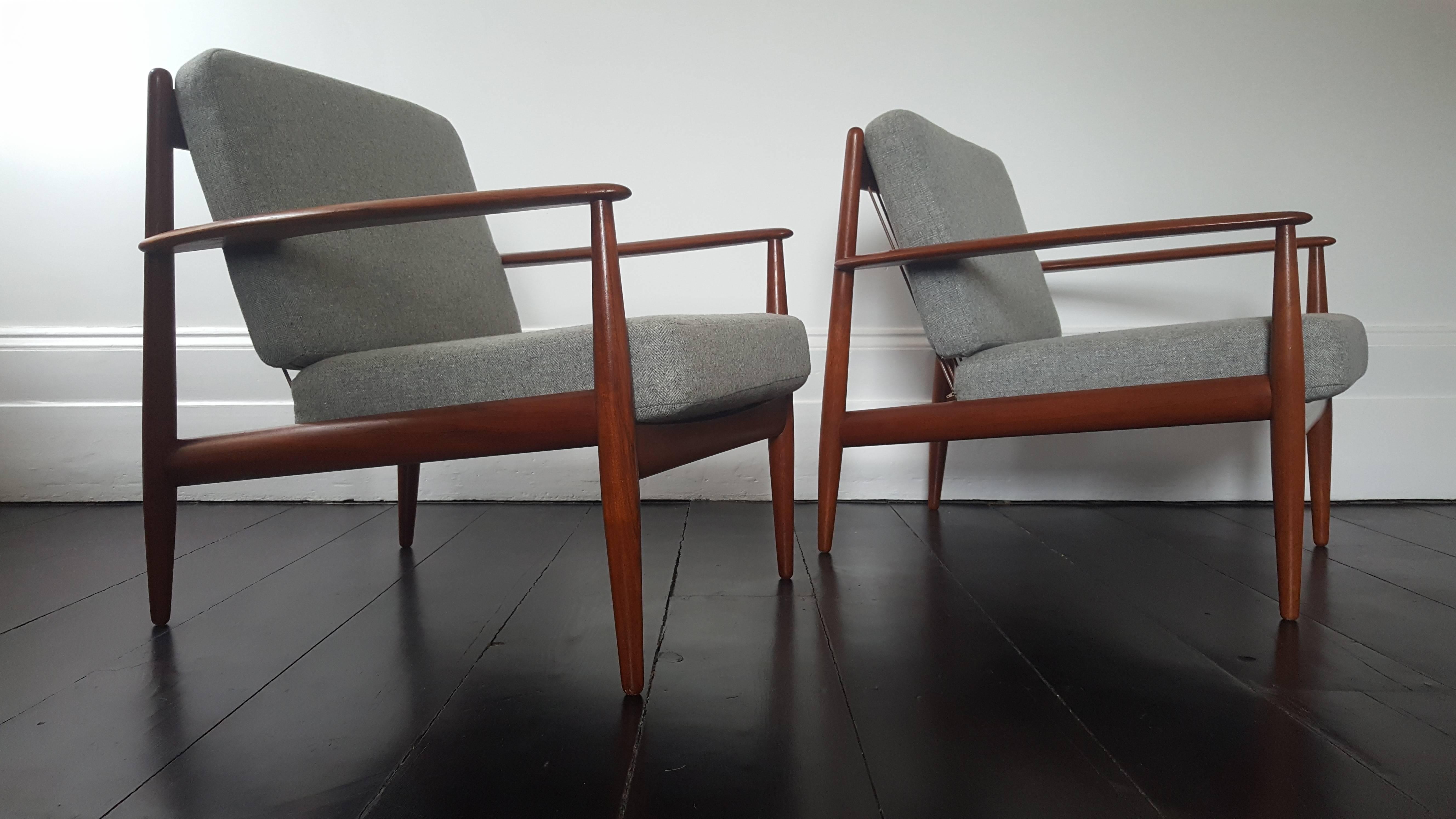 Mid-Century Modern Grete Jalk for France & Daverkosen Lounge Chairs, 1960s