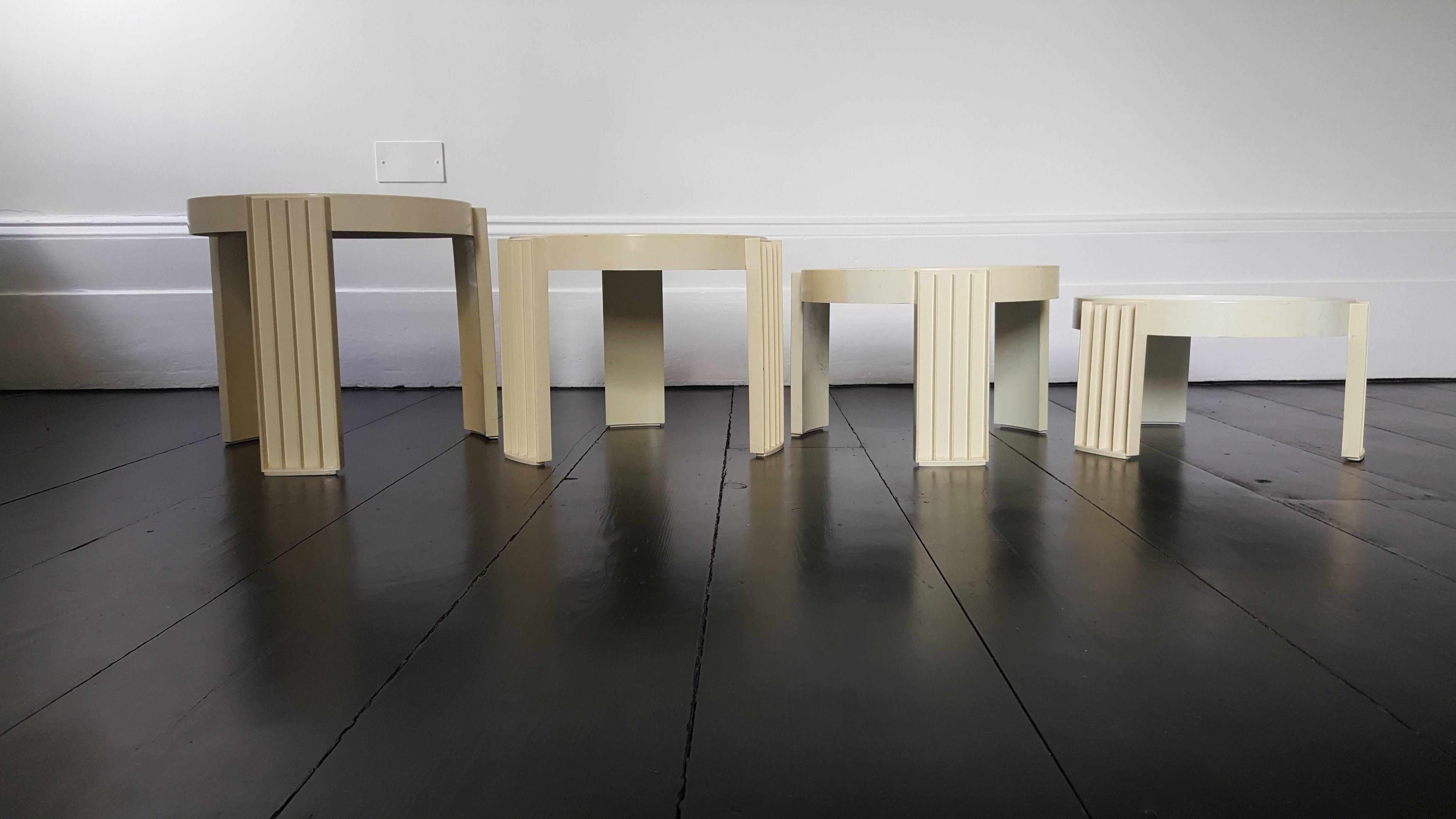 "Marema" Set of Four Low Stacking Nesting Tables by Gianfranco Frattini ...