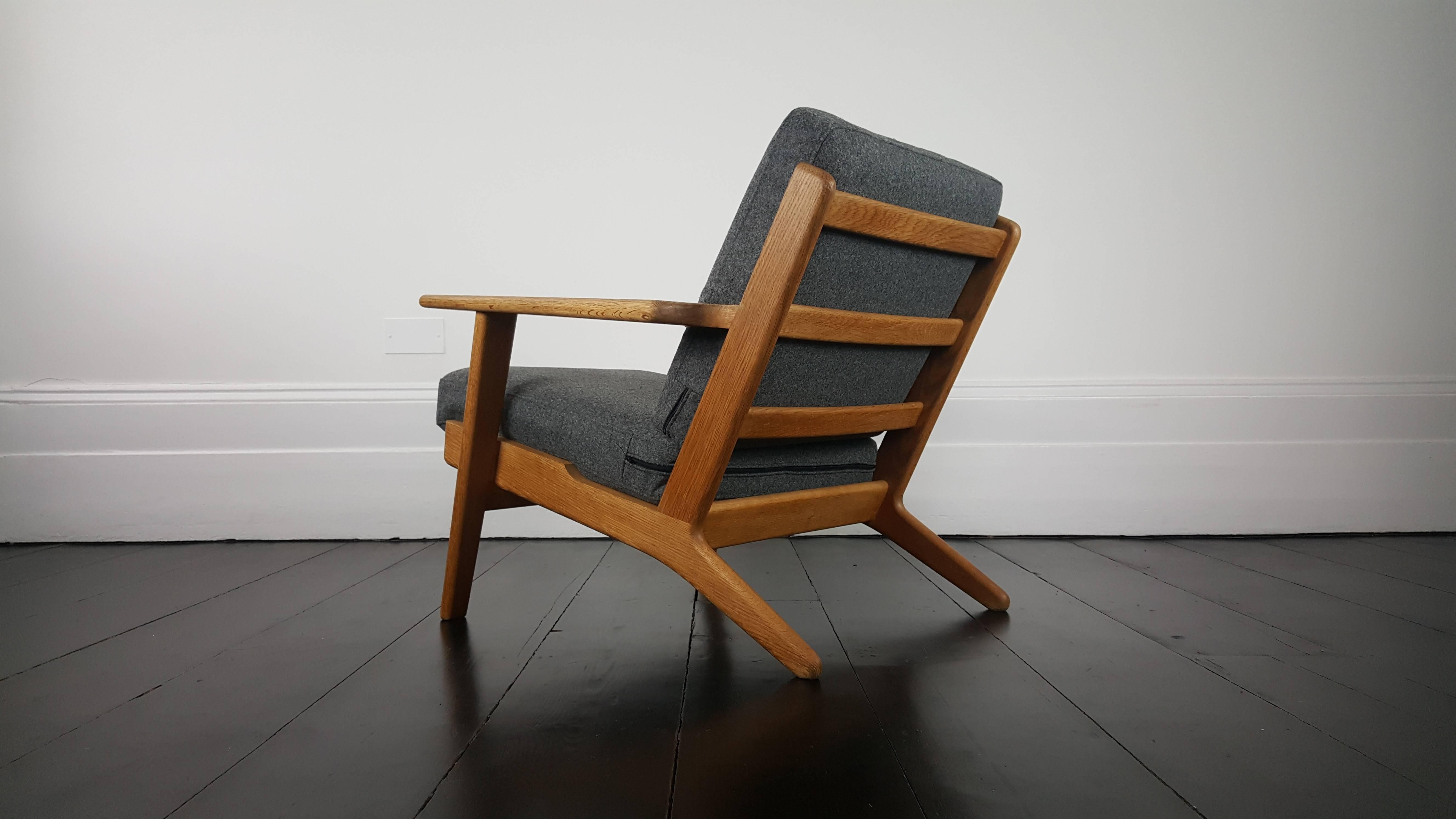 Wool Original Vintage Hans Wegner GE290 Armchair for GETAMA, Denmark, 1950s