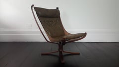 Vintage 1970s Sigurd Ressell Design High-Backed X-Framed Falcon Chair