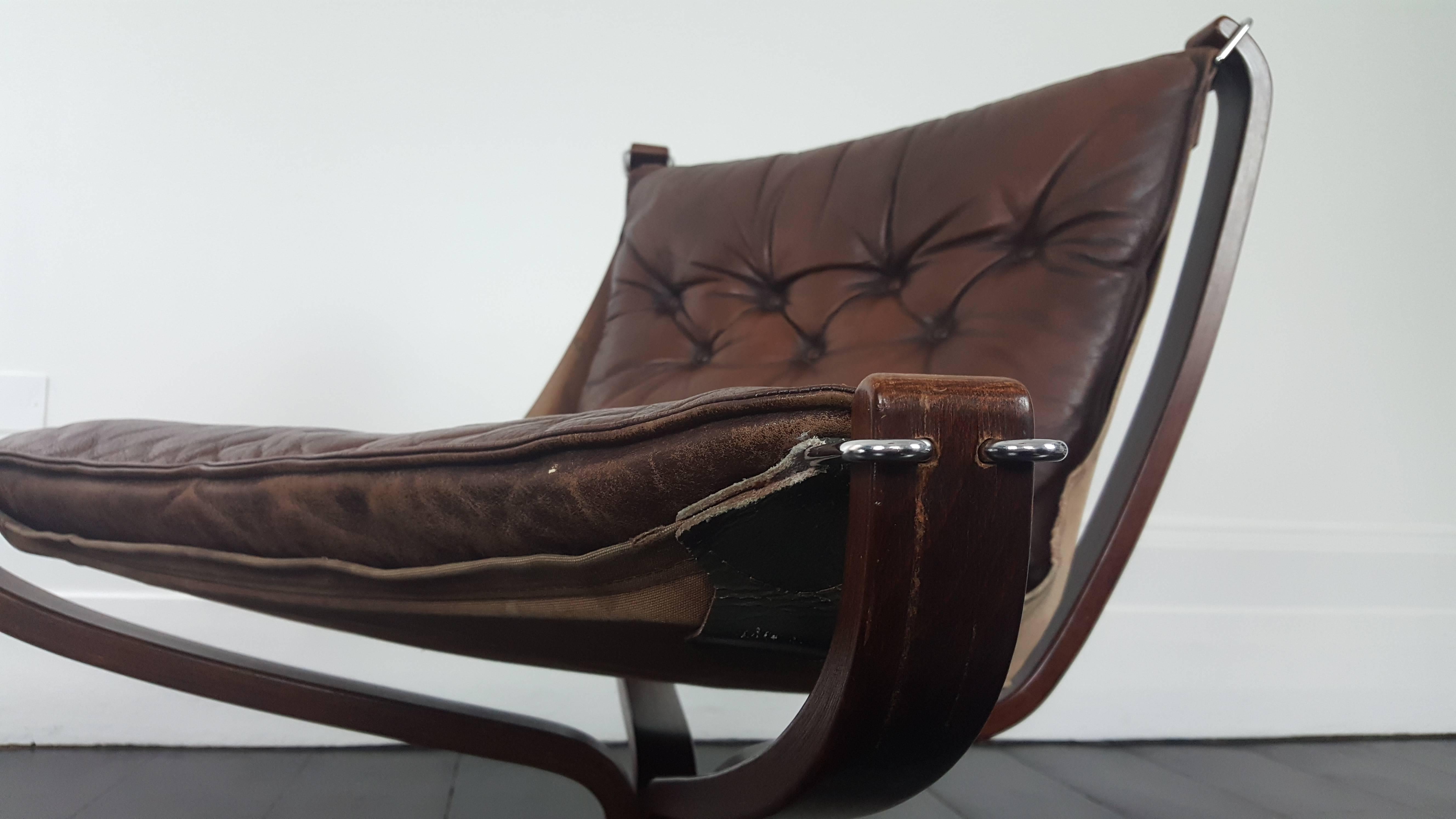 Mid-Century Modern Iconic Vintage 1970s Sigurd Ressell Designed Low Backed X-Framed Falcon Chair