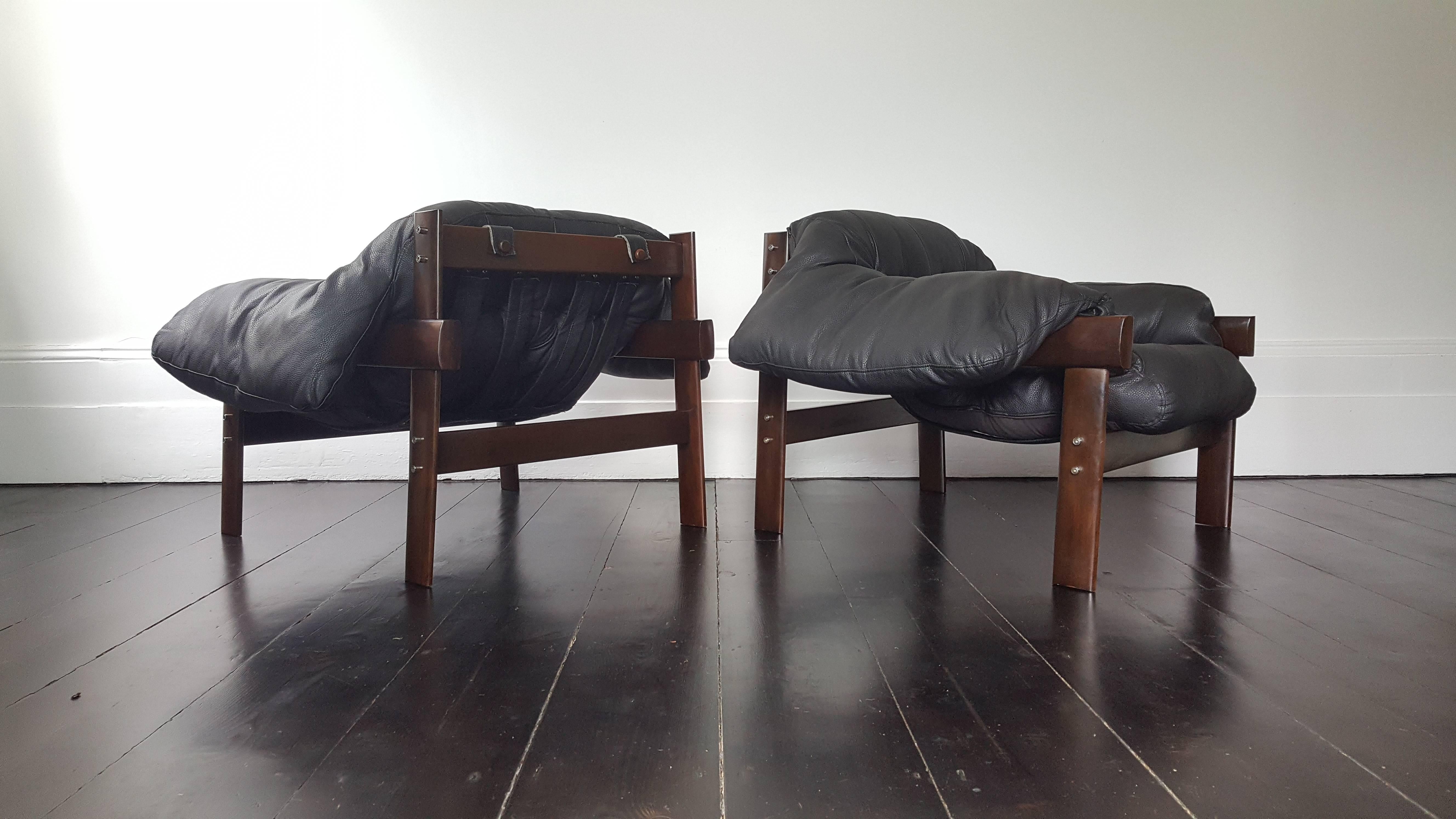 Mid-Century Modern Pair of Vintage Jacaranda Wood Armchairs by Percival Lafer, Brazil