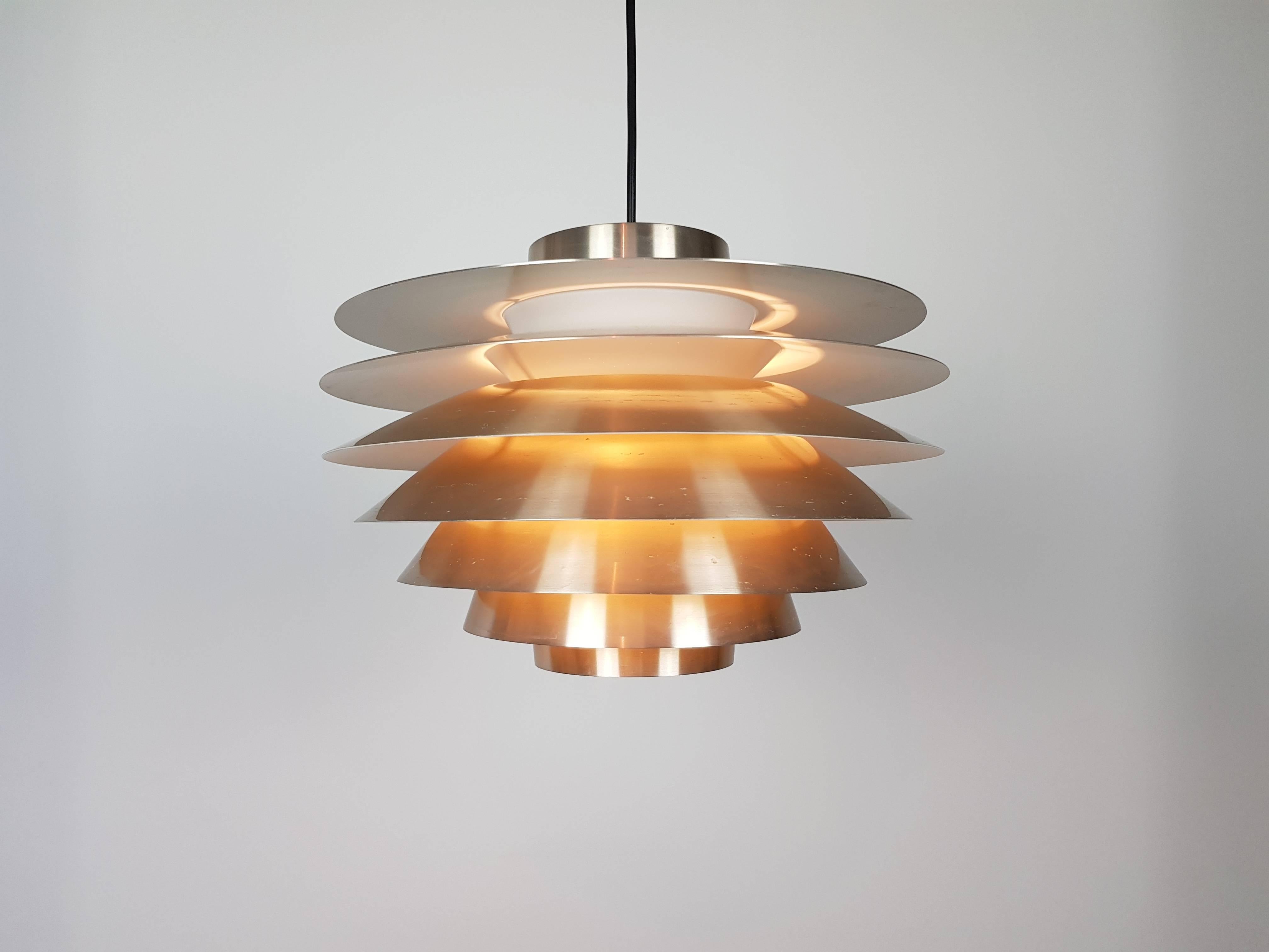 Brassed Svend Middelboe Verona Pendant Light Produced by Nordisk Solar, 1970s 1