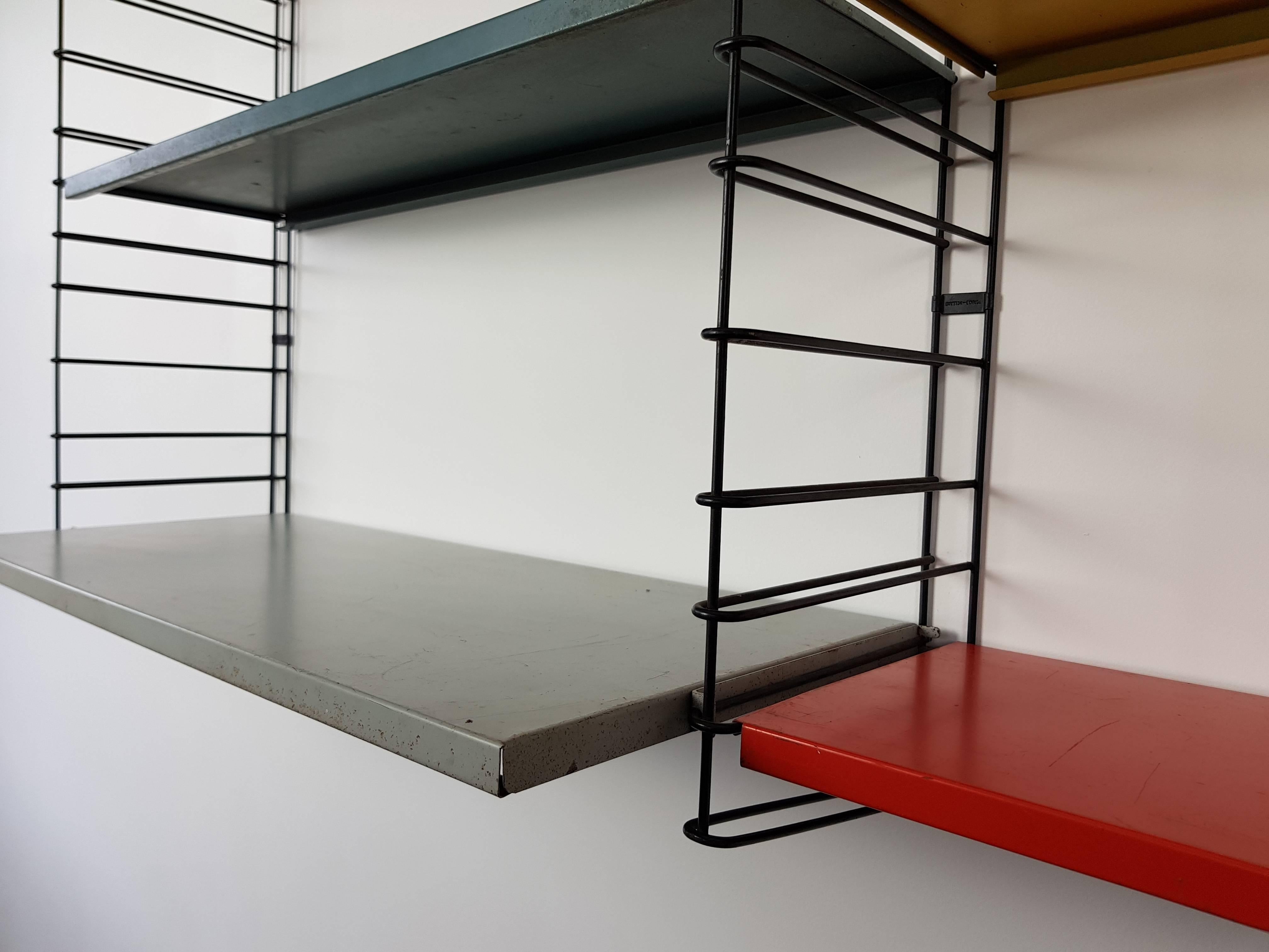 20th Century Dutch Tomado Hanging Wall Shelves, Designed in the 1950s by A. Dekker