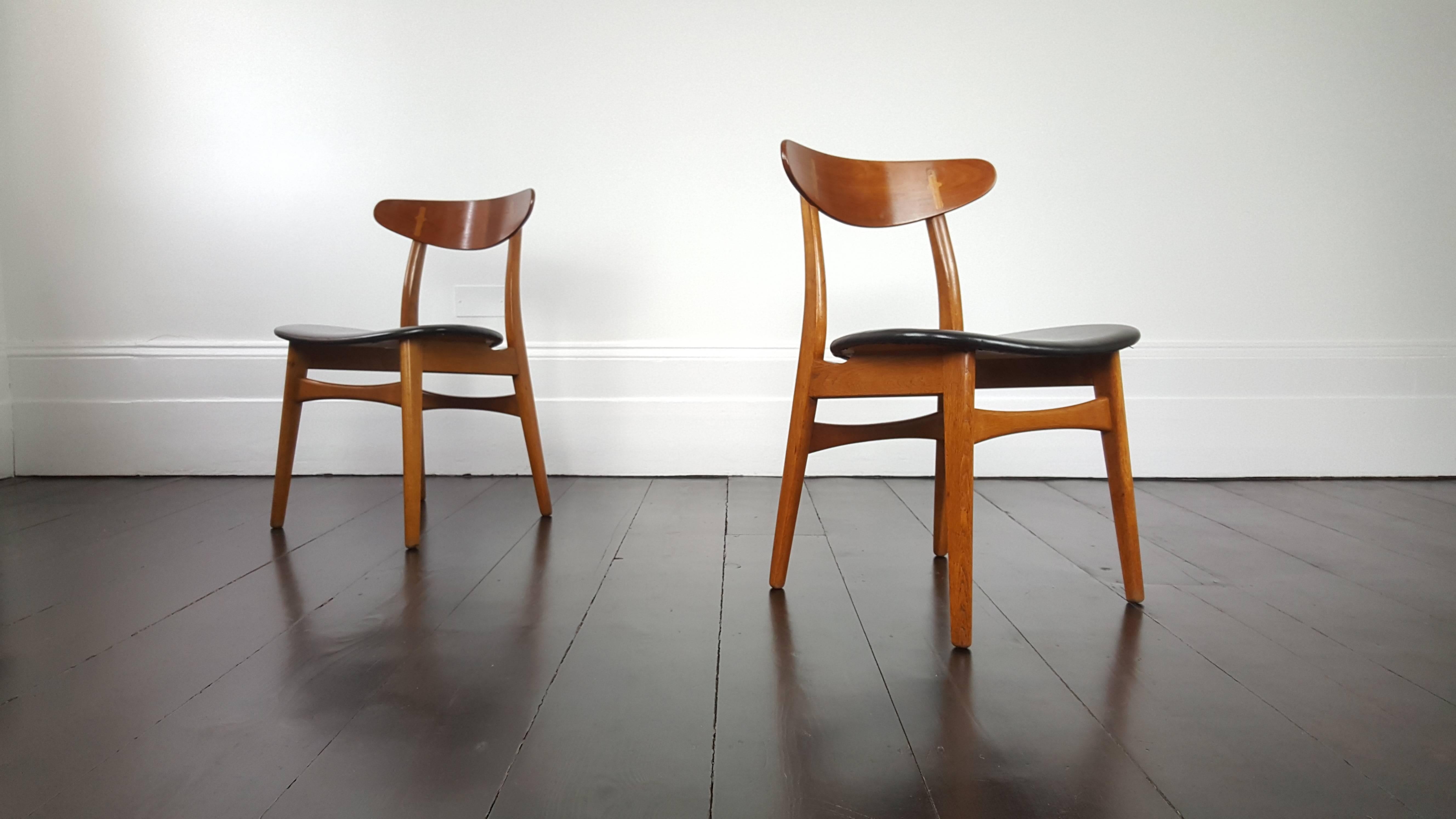 20th Century Pair of Hans J. Wegner CH-30 Chairs, Designed 1952