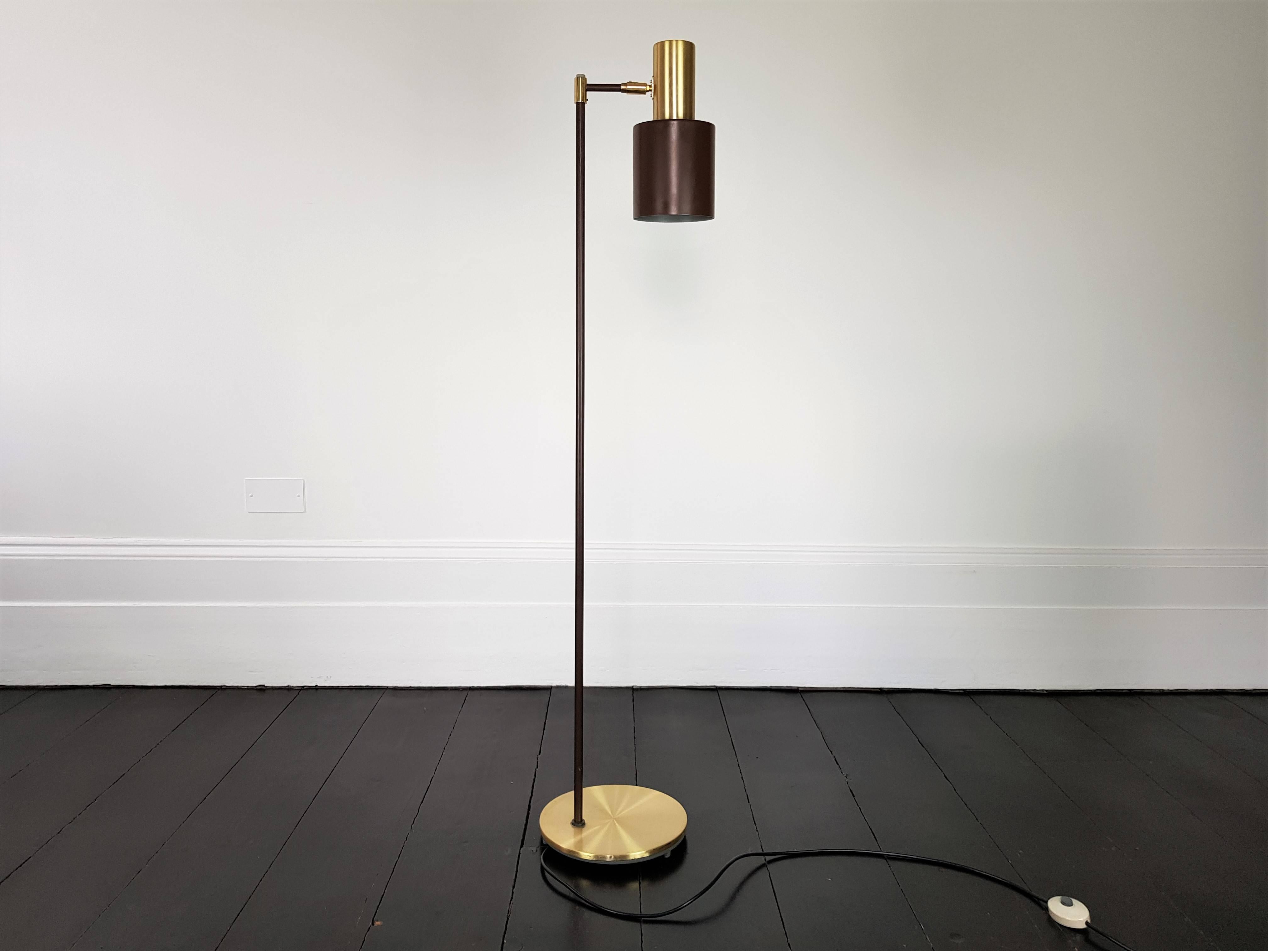 Jo Hammerborg Brass 'Studio' Floor Lamp for Fog & Mørup, 1960s 3