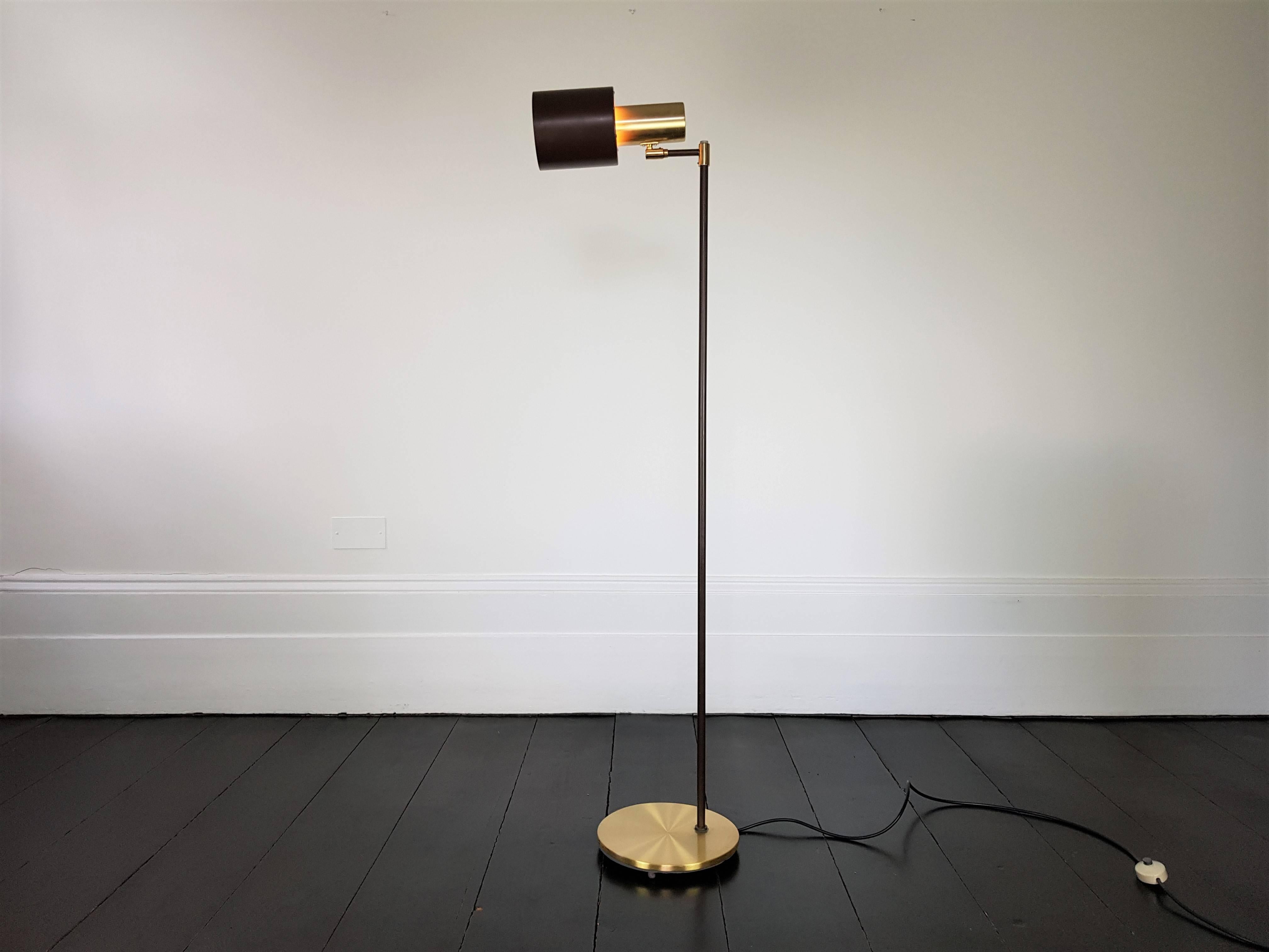 Mid-Century Modern Jo Hammerborg Brass 'Studio' Floor Lamp for Fog & Mørup, 1960s