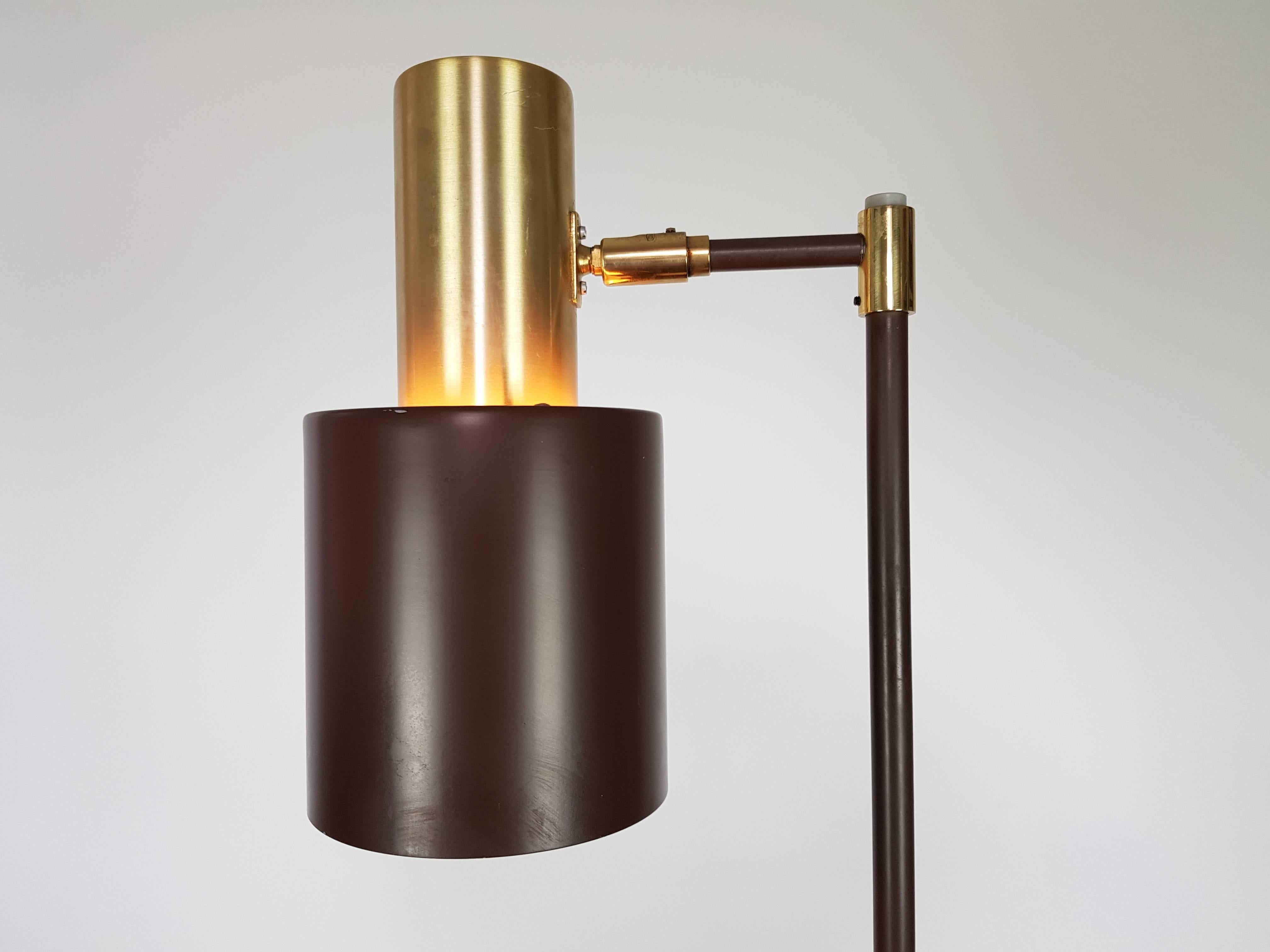 Jo Hammerborg Brass 'Studio' Floor Lamp for Fog & Mørup, 1960s In Good Condition In London Road, Baldock, Hertfordshire