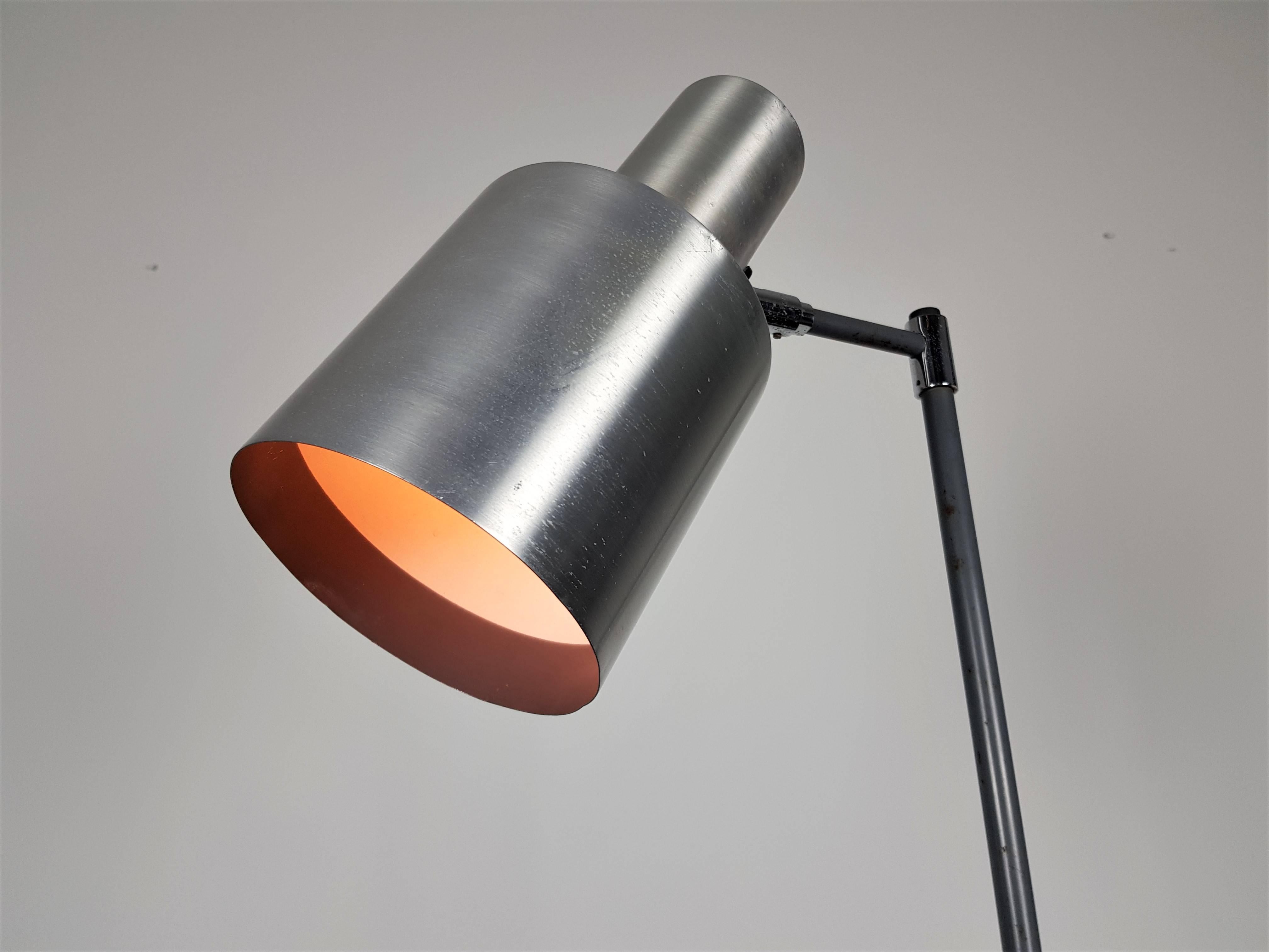 Jo Hammerborg Aluminium 'Studio' Floor Lamp for Fog & Mørup, 1960s 1
