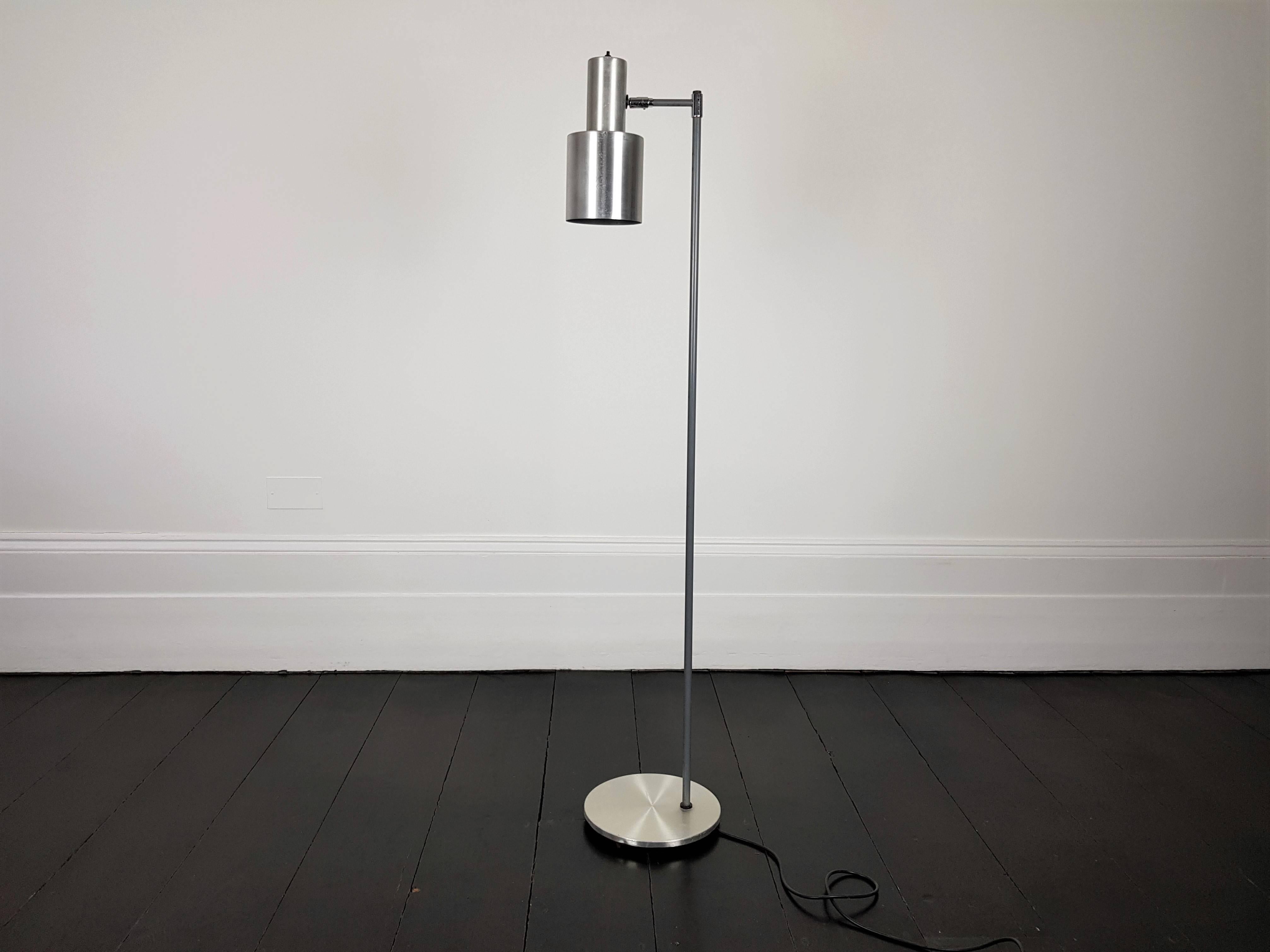 Aluminium 'Studio' floor lamp. Designed by Jo Hammerborg for Fog & Mørup and released in the 1960s.

In 1957 Hammerborg became head of design at Fog & Mørup. His incumbency in this role was to prove the most successful period in the company’s