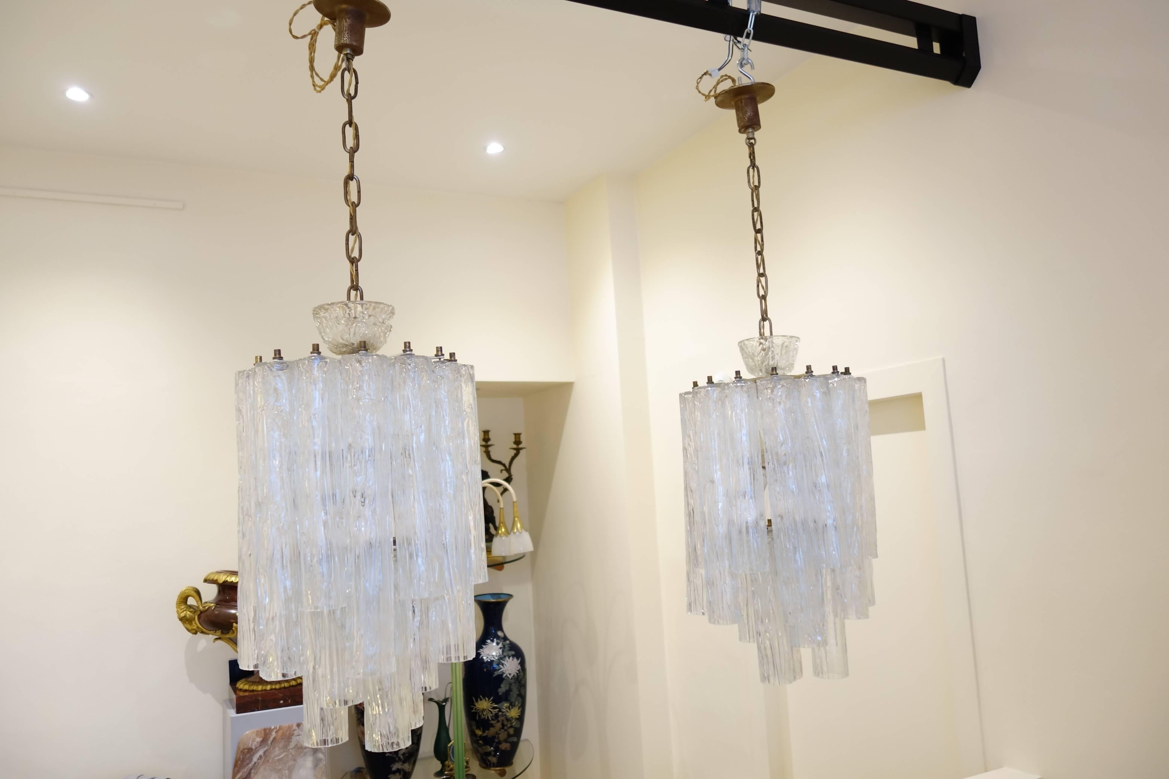 Glass Pair of Barovier Toso Chandelier, circa 1960s