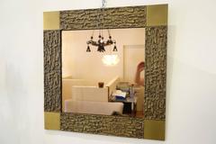 Luciano Frigerio Cast Bronze Mirror, 1970s