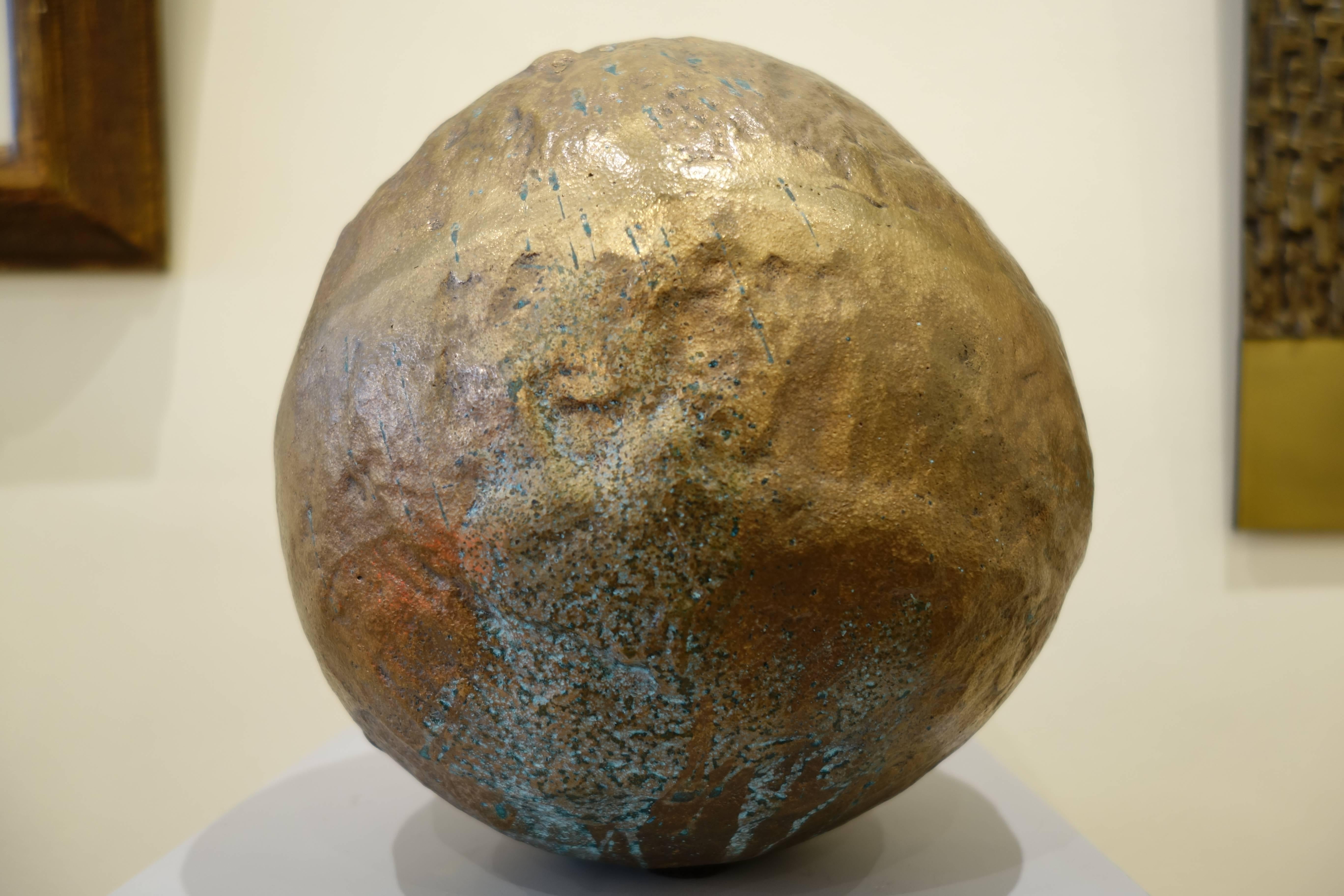 Ado Chale Bronze Sphere Sculpture, circa 1980s 2