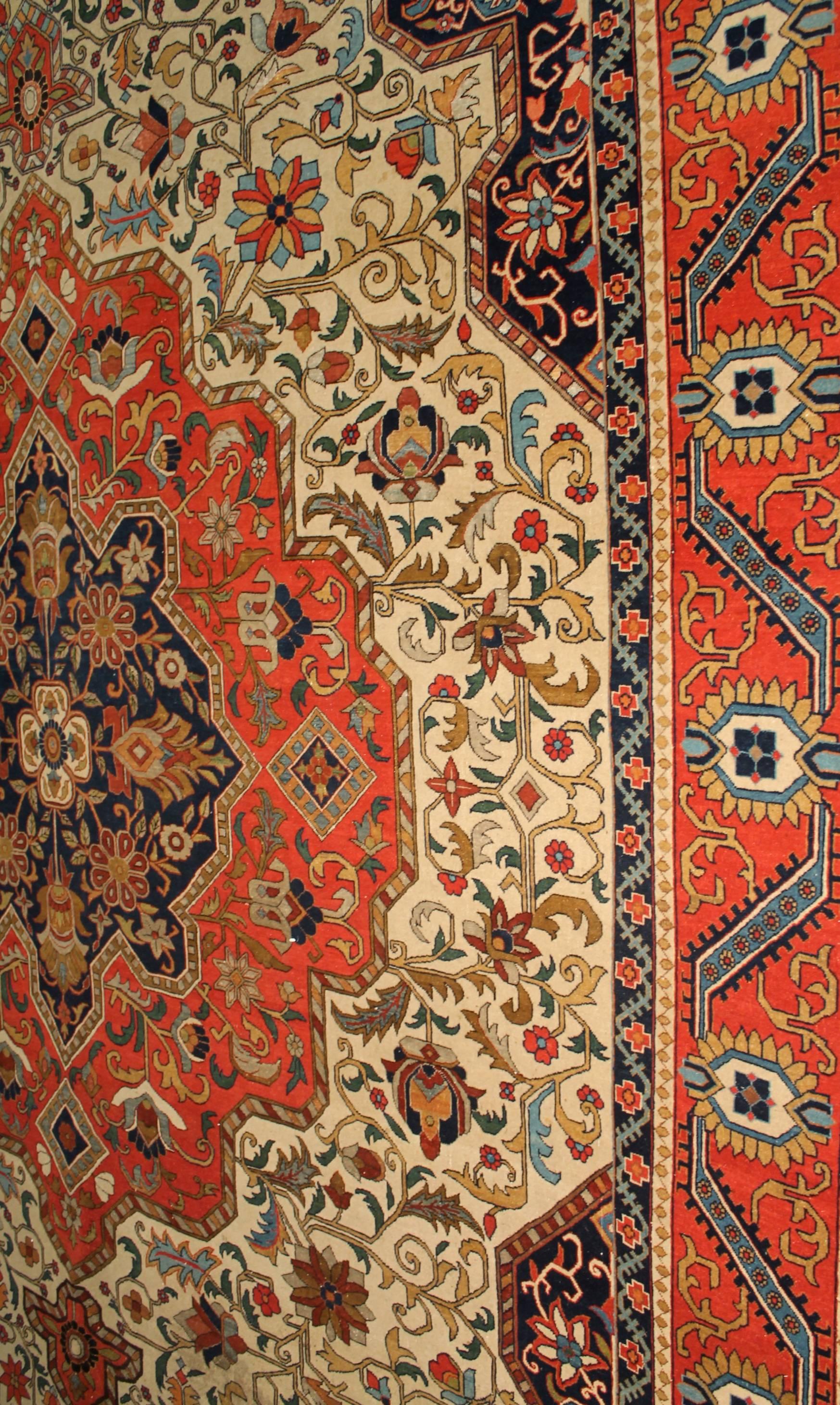 Wool 20th Century Iran Ghom For Sale