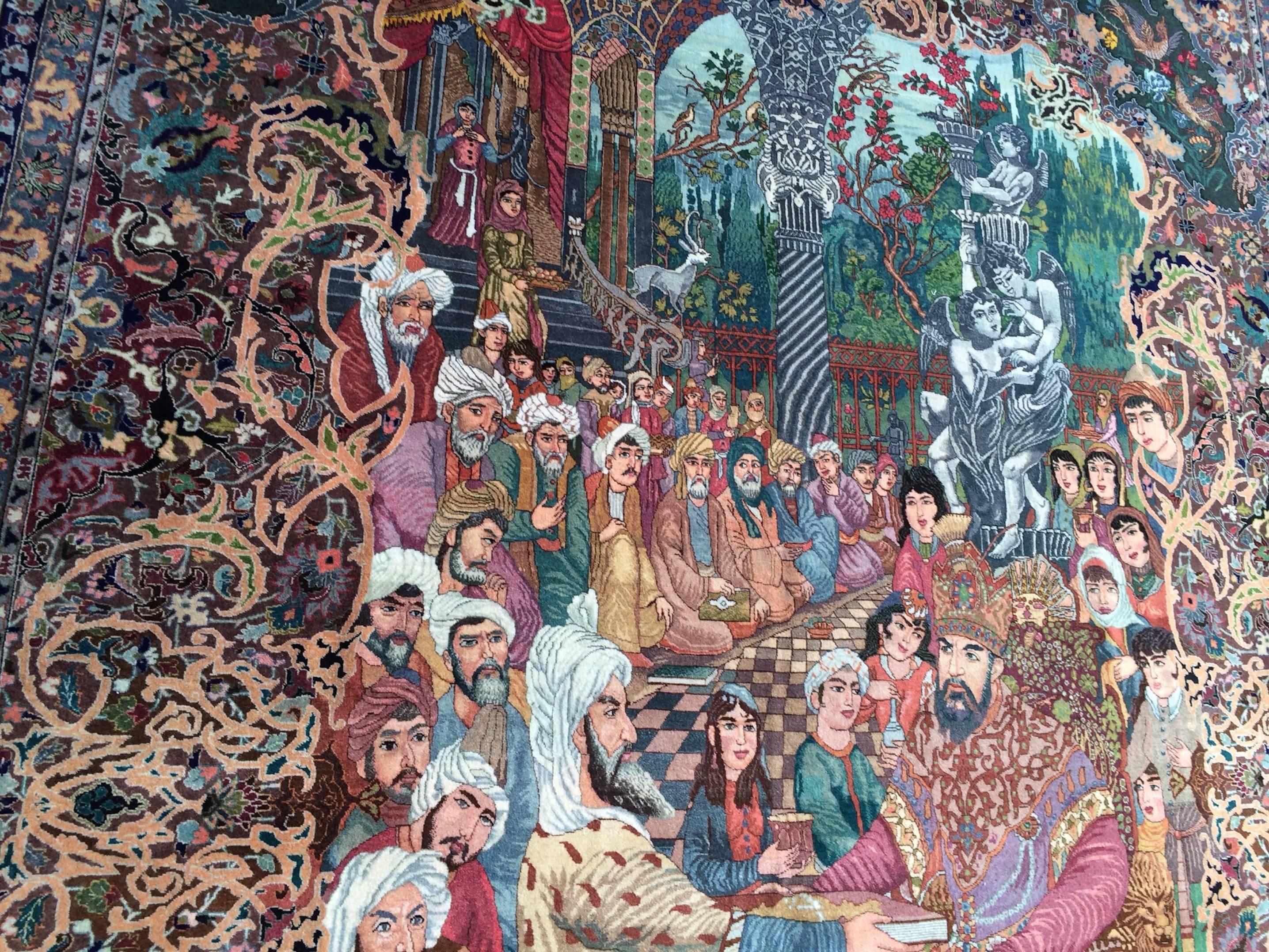 20th Century Pictorial Tabriz Rug For Sale 2
