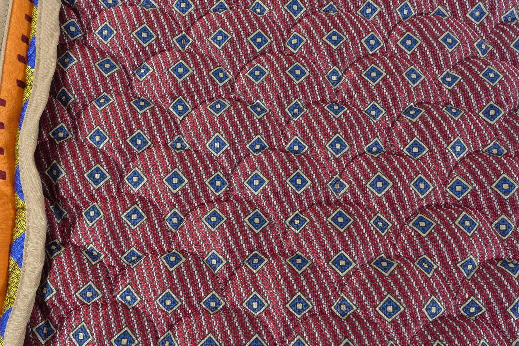 Quilted Vintage Silk Throw Blanket 1