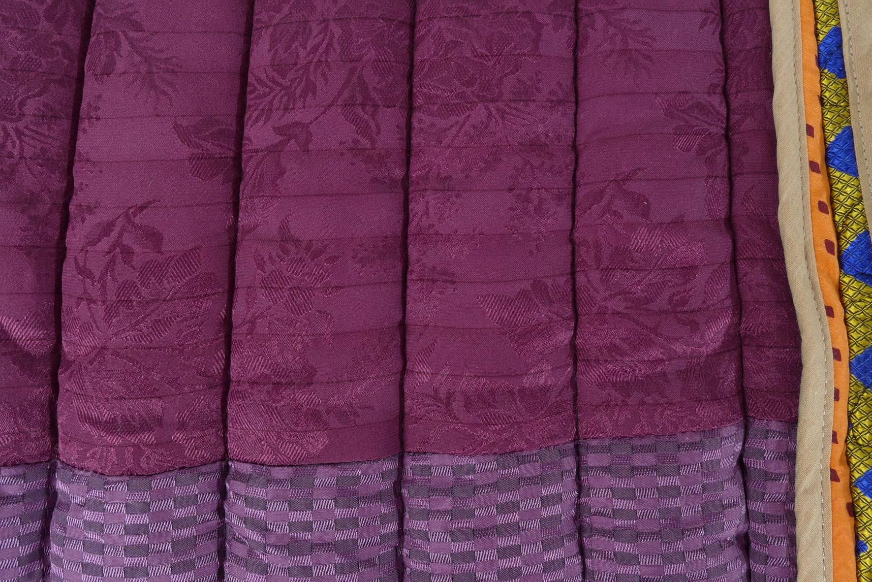 Quilted Vintage Silk Throw Blanket 2