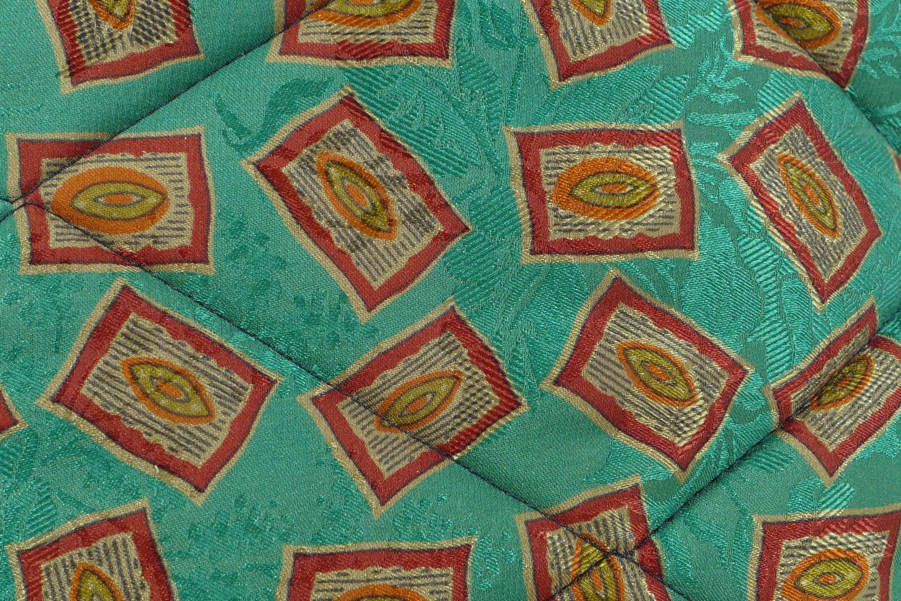 Quilted Vintage Silk Pillow 1