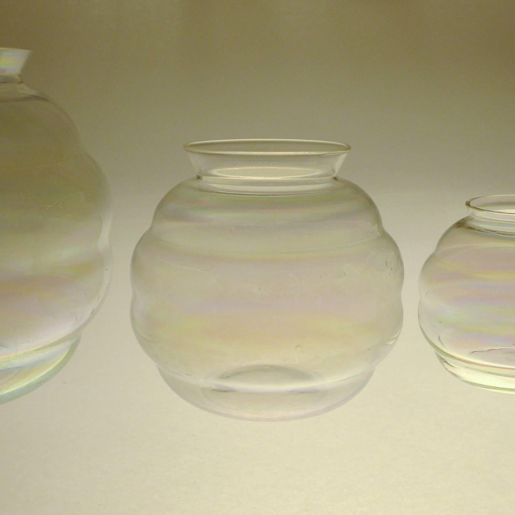 Dutch Set of Art Deco Iridescent Vases For Sale