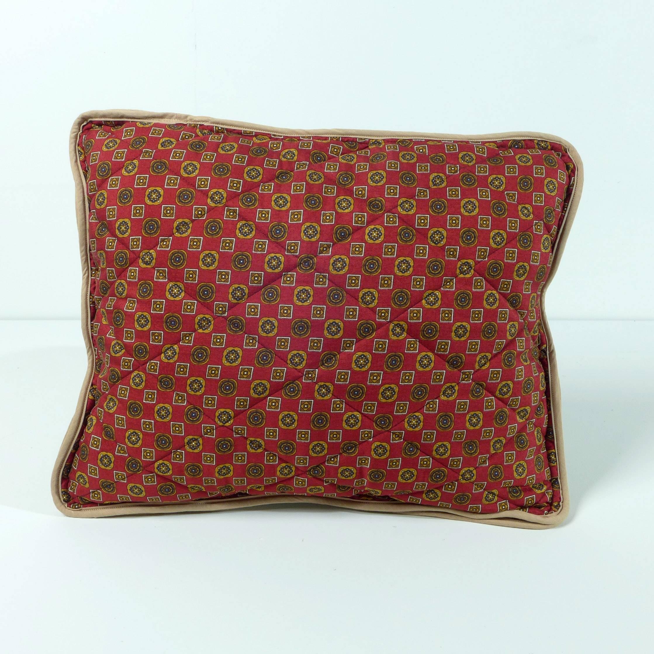 Modern Quilted Vintage Silk Pillow