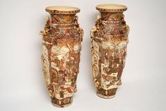 Very Large Pair of Antique Satsuma Vases