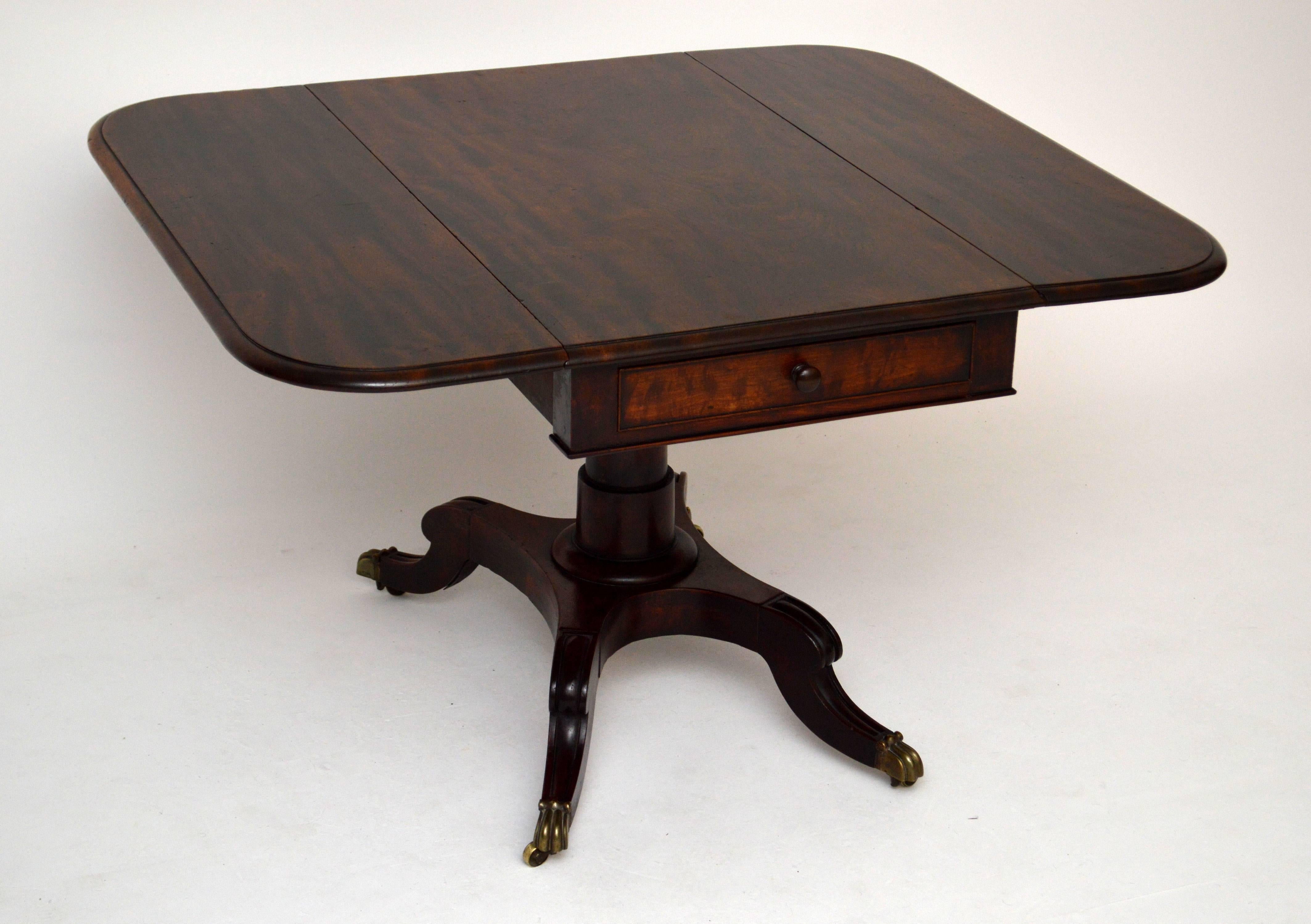 Antique Regency Cuban Mahogany Pembroke Table 1