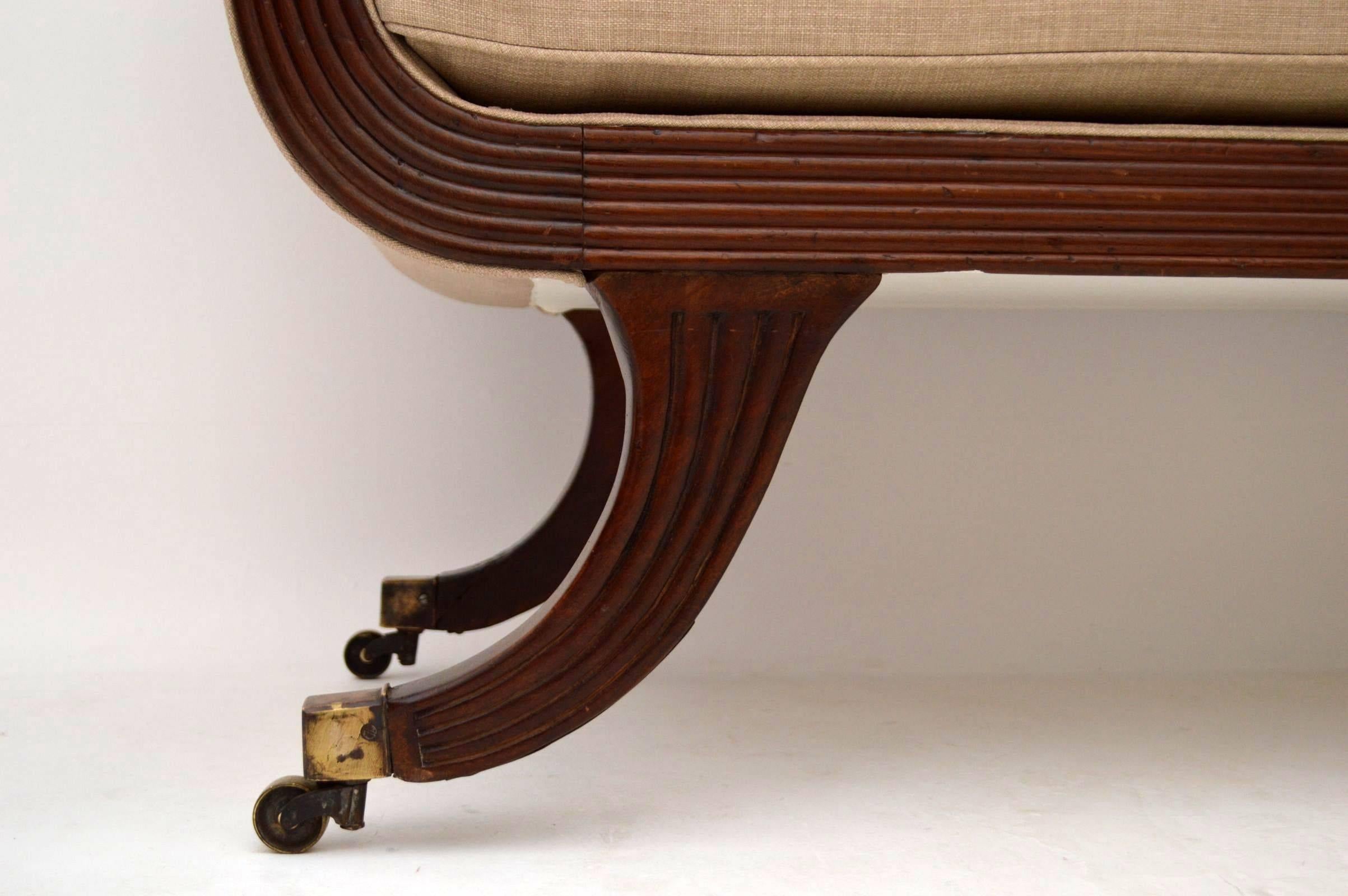 Antique Regency Mahogany Scroll End Sofa 4