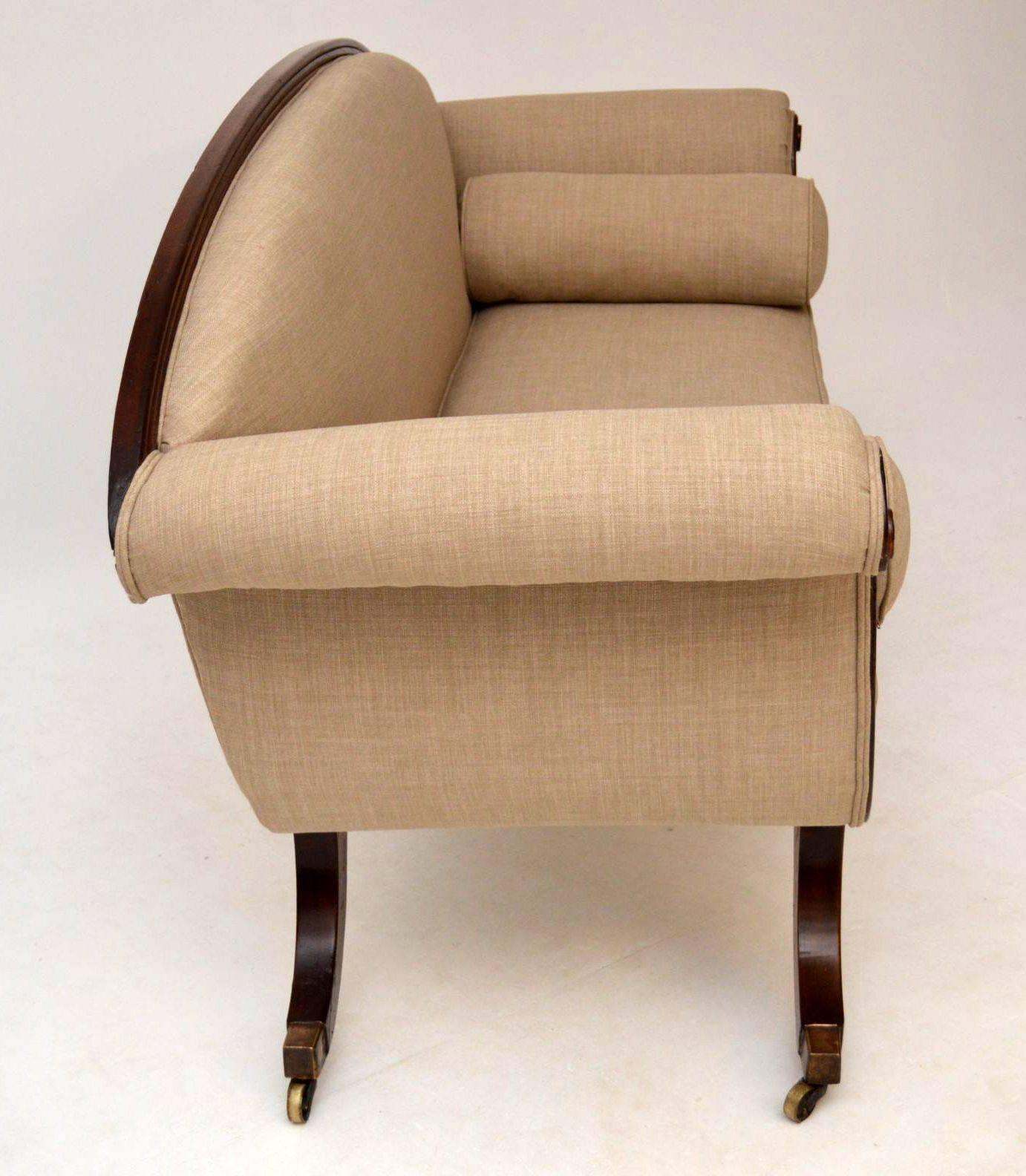 Antique Regency Mahogany Scroll End Sofa 2