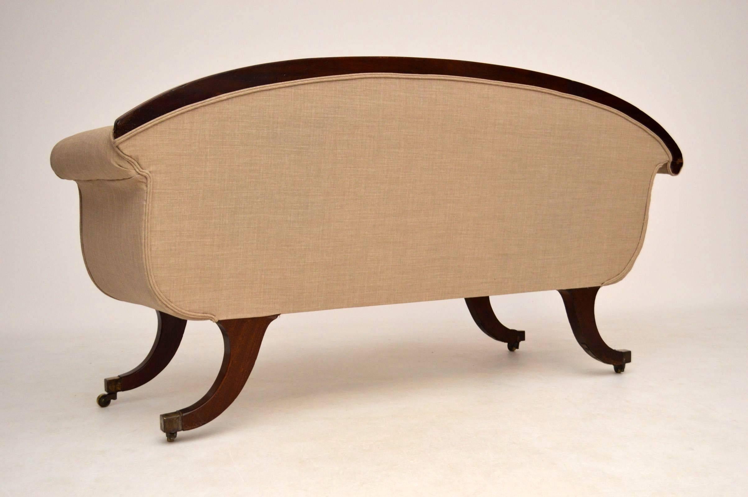 Antique Regency Mahogany Scroll End Sofa 3