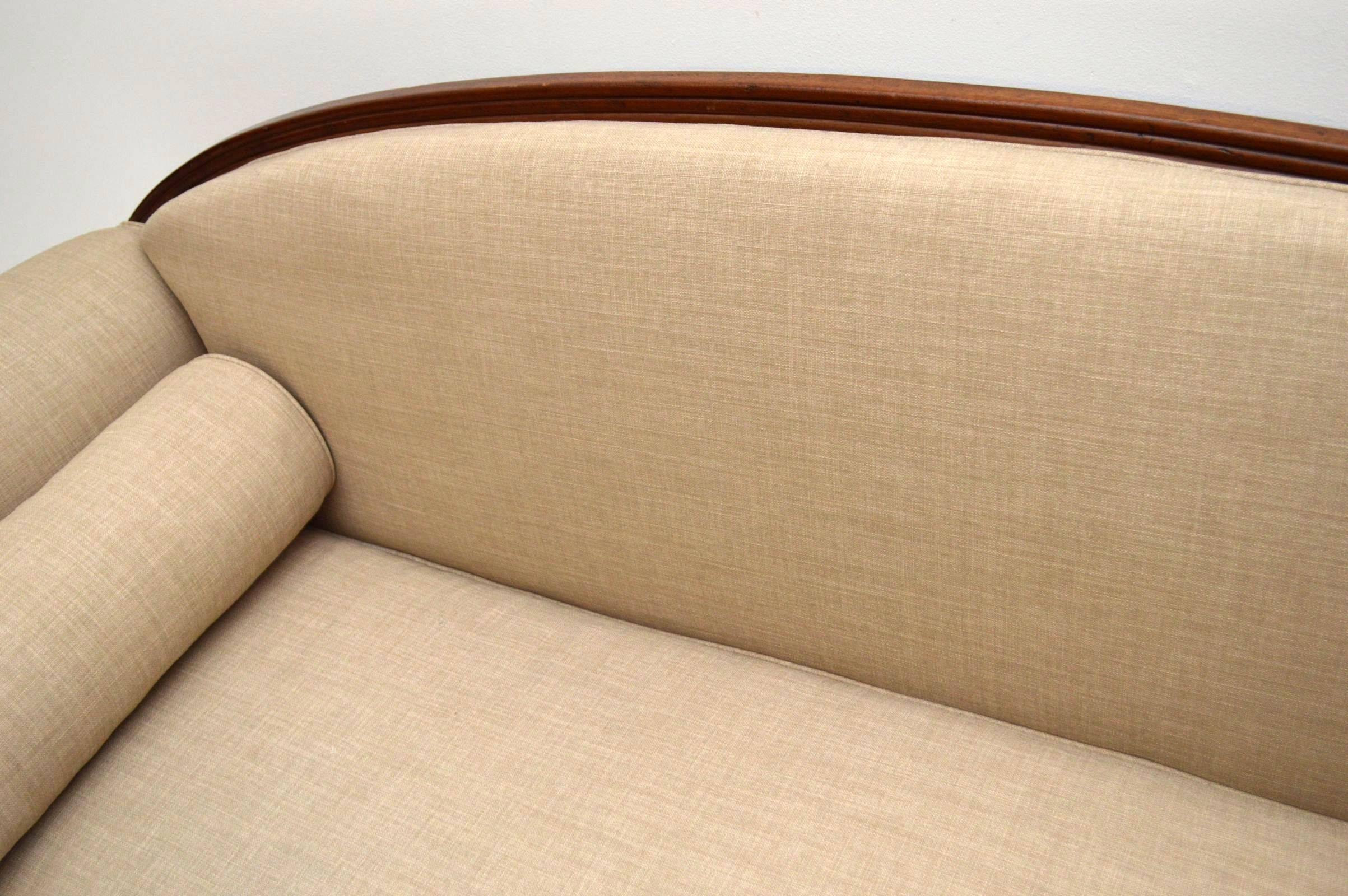 Mid-19th Century Antique Regency Mahogany Scroll End Sofa