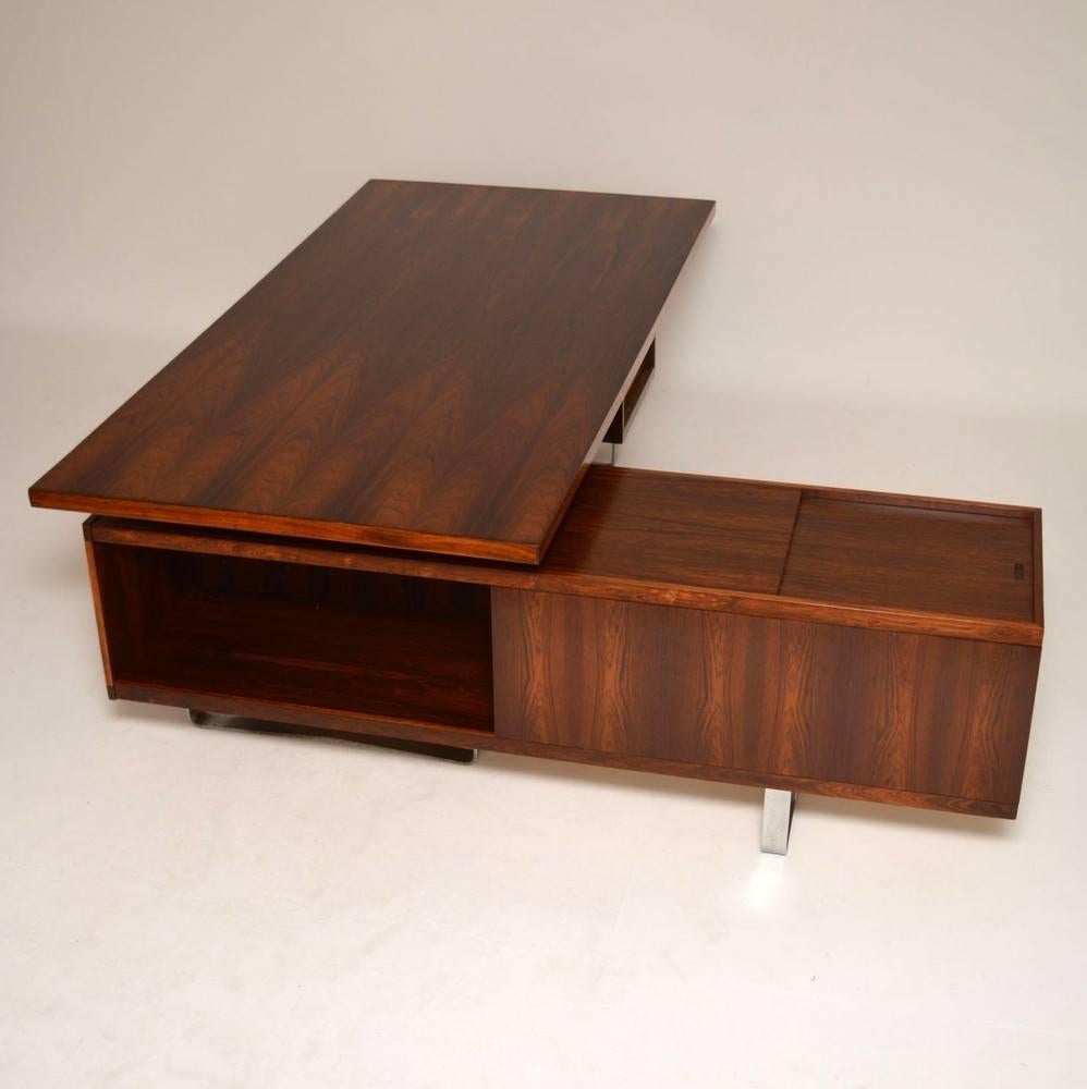 Danish Rosewood Executive Desk by Jorgen Pedersen, Vintage 1960s 1