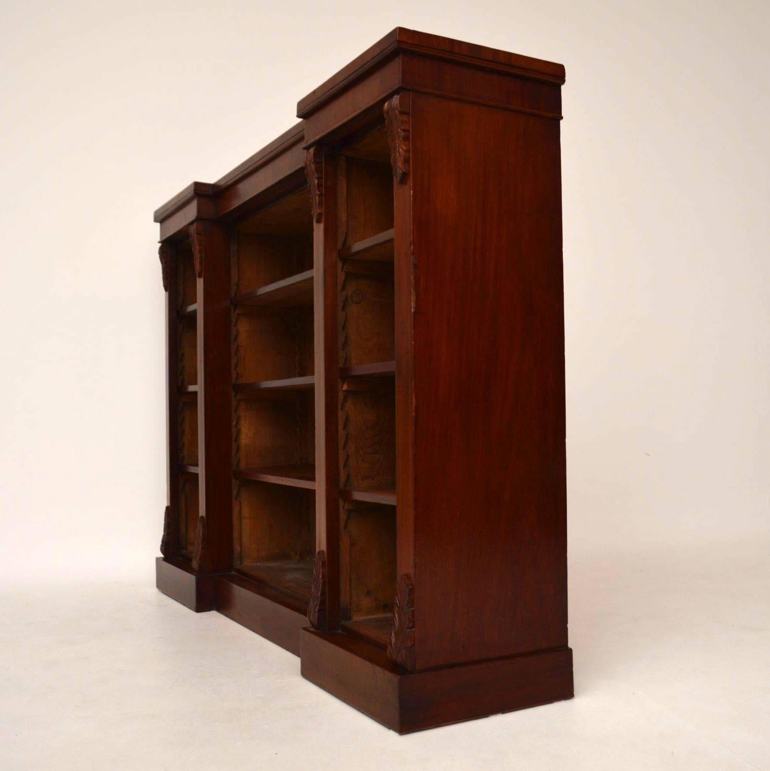 Antique Victorian Mahogany Open Bookcase 1