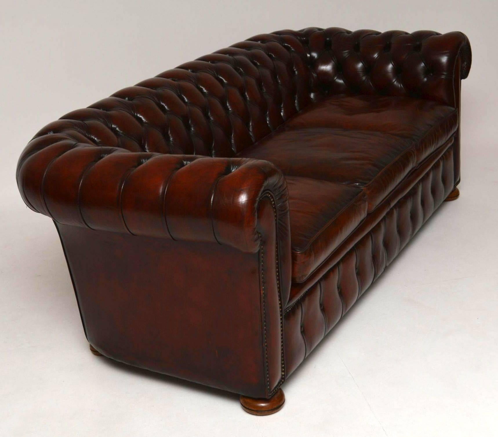 Antique Leather Chesterfield Sofa 2