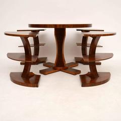 Art Deco Burr Walnut Nesting Coffee Table Vintage, 1920s