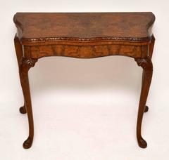 Antique Burr Walnut Card Table