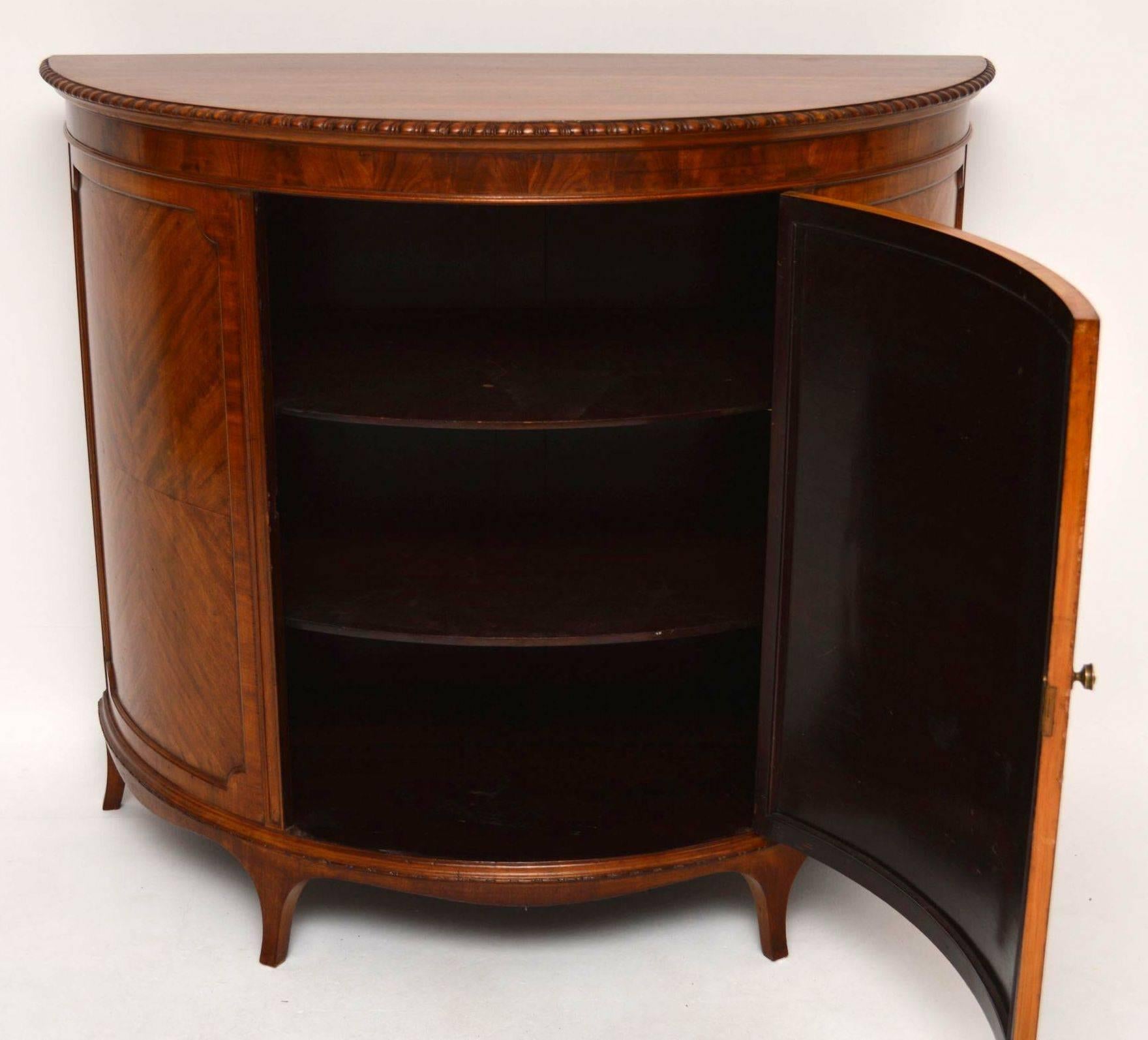 Antique Mahogany Curved Front Cabinet 2