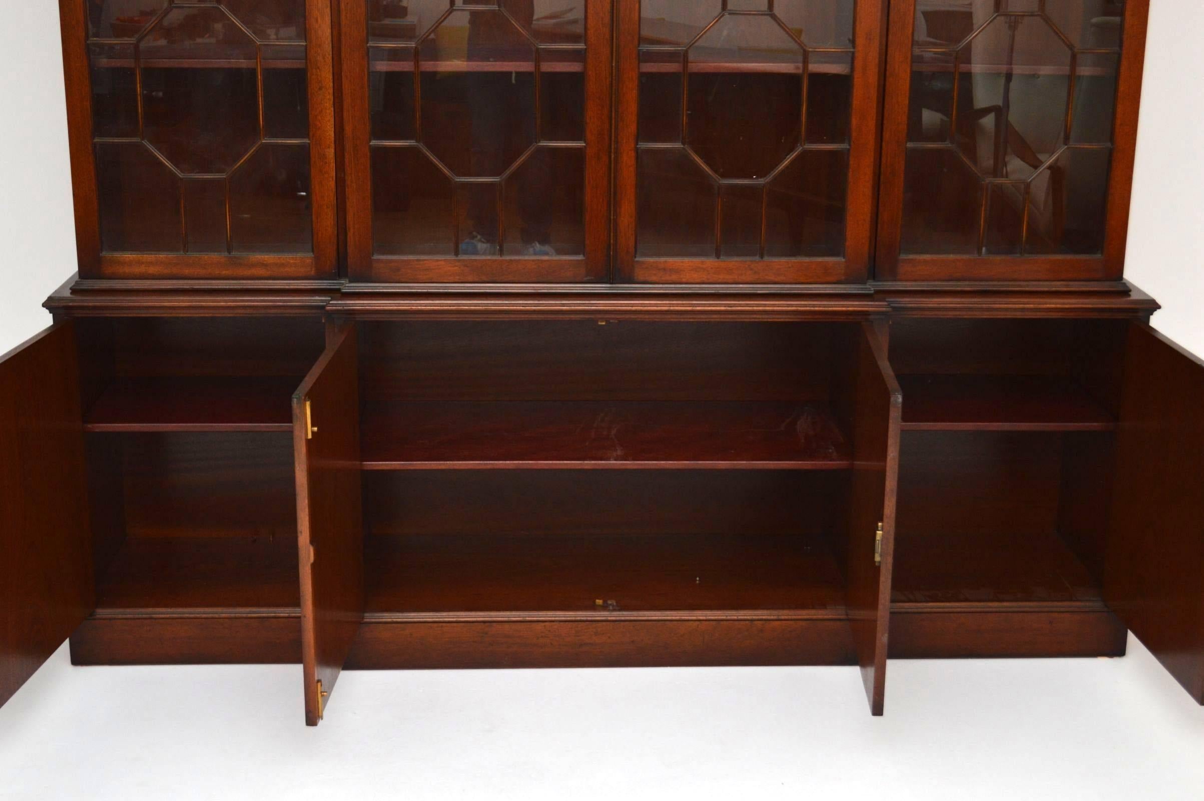 Antique Georgian Style Mahogany Breakfront Bookcase 2