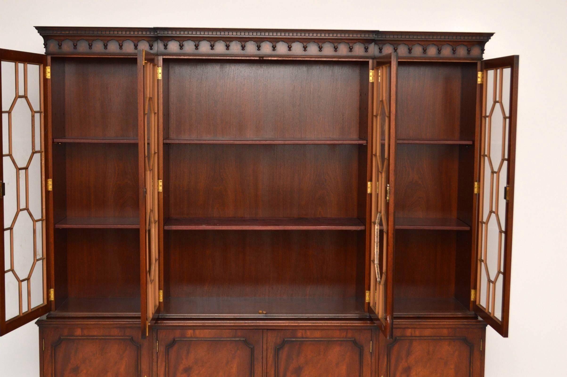 Antique Georgian Style Mahogany Breakfront Bookcase 3