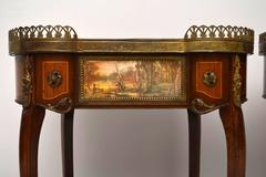 Pair of Antique French Marble Top Side Tables