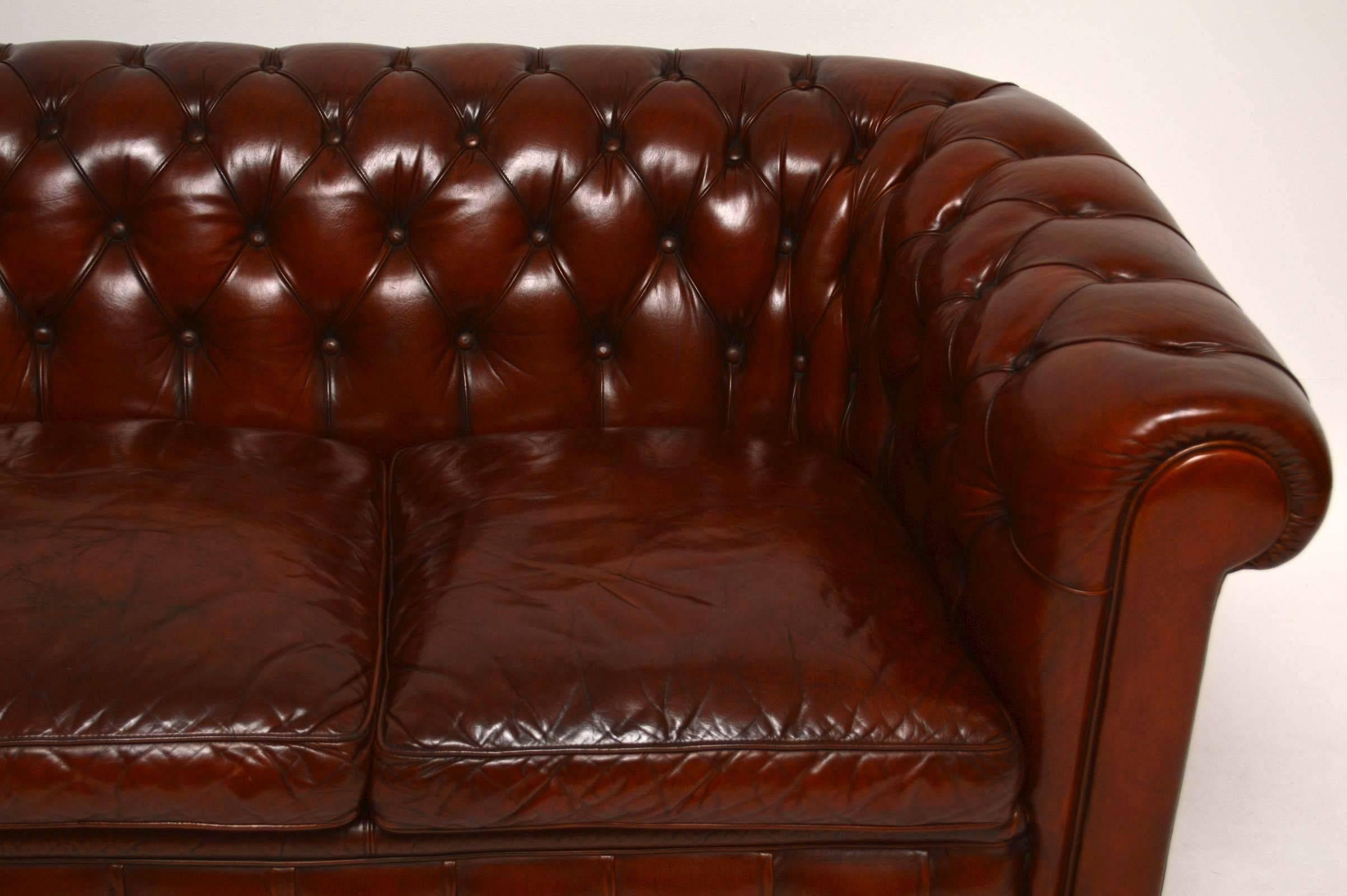 antique leather chesterfield