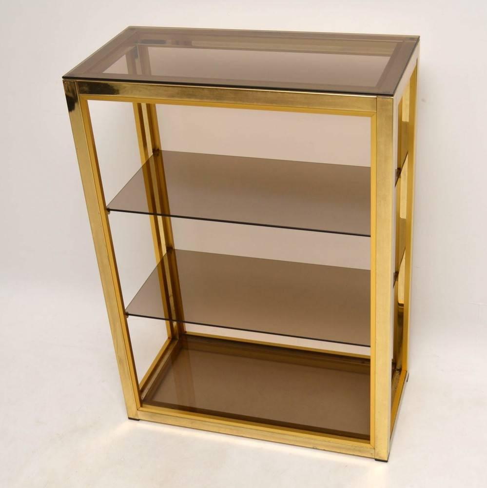 Retro Italian Brass Bookcase by Zevi Vintage, 1970s 1