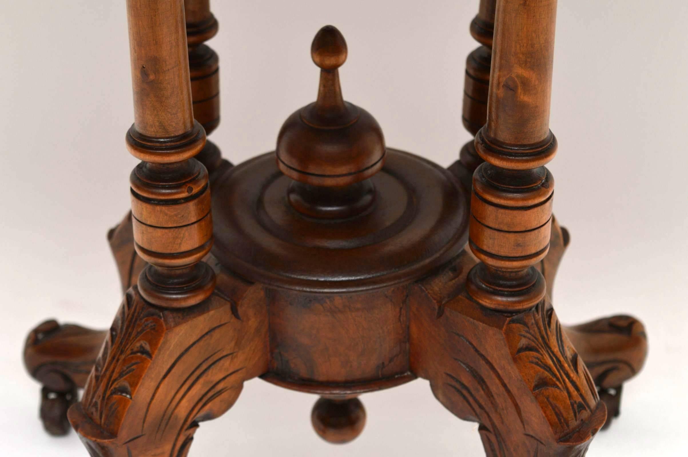 Mid-19th Century Antique Victorian Inlaid Walnut Occasional Table