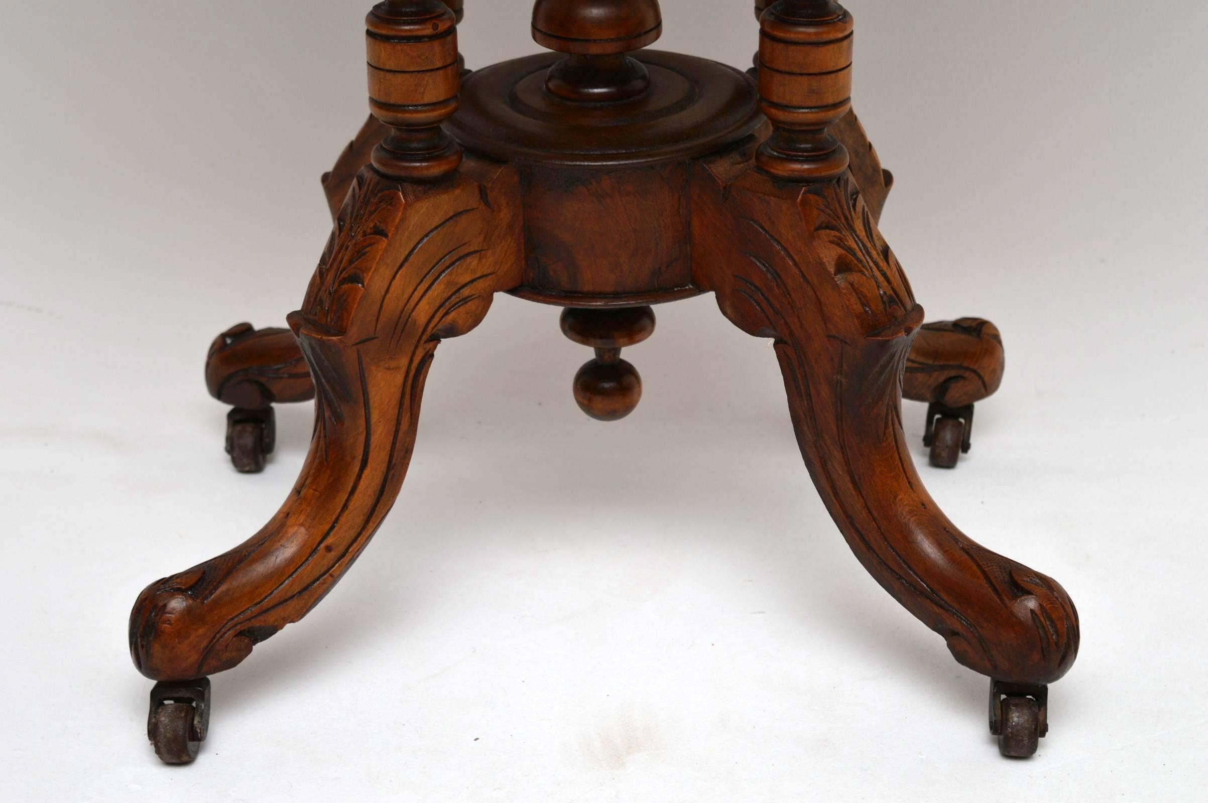 Antique Victorian Inlaid Walnut Occasional Table 1