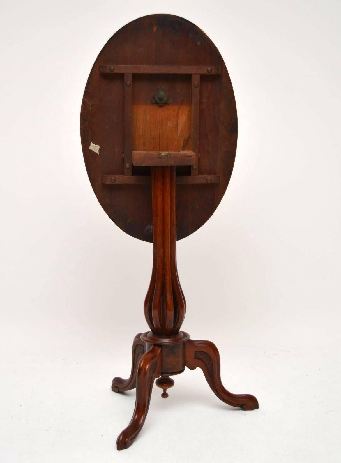 Antique Victorian Burr Walnut Tilt-Top Table 2