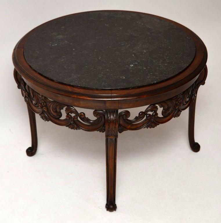 Antique Marble Top Walnut Coffee Table At 1stdibs