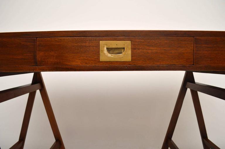 Antique Campaign Style Mahogany Leather Top Desk At 1stdibs