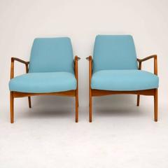 Pair of Retro Danish Elm Armchairs Vintage, 1950s