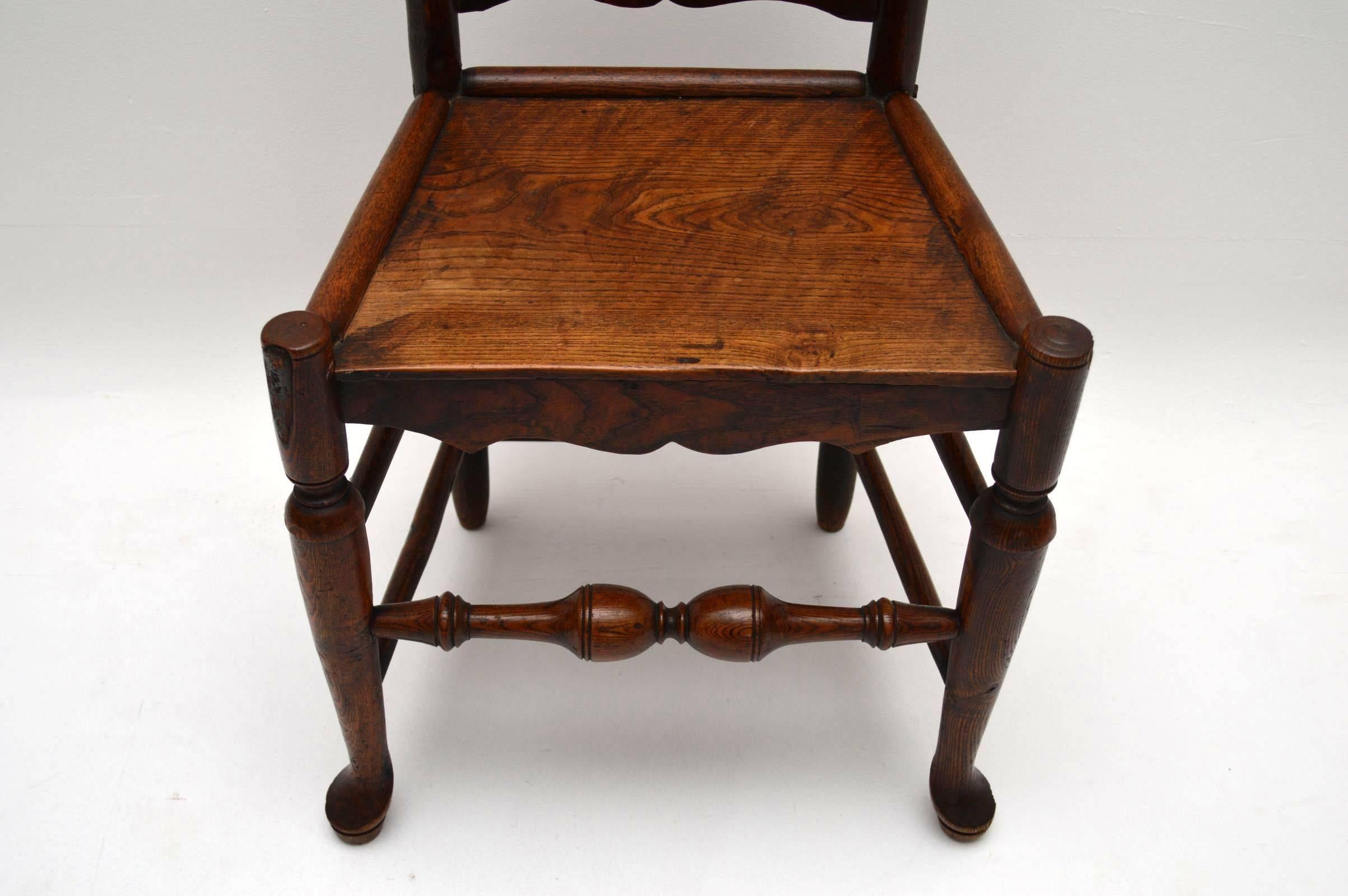 Antique 18th Century Ladderback Chair 1