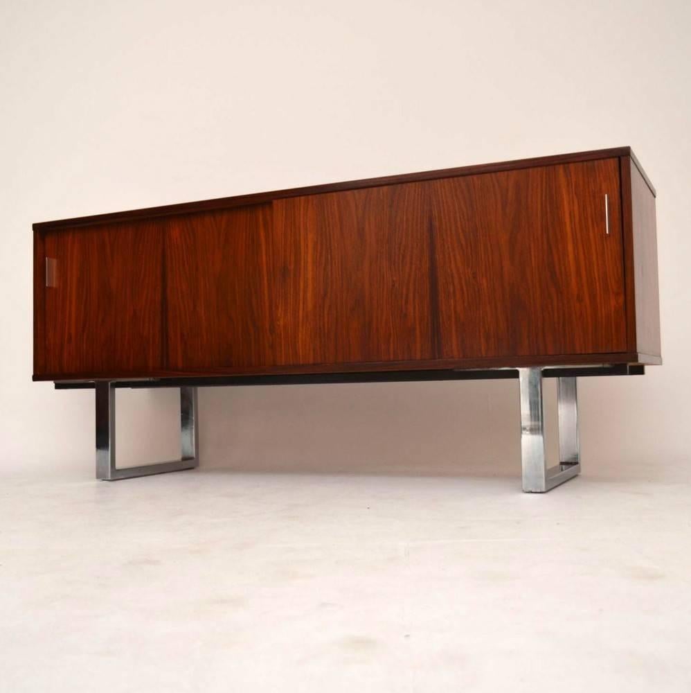 Rosewood and Chrome Retro Sideboard by Gordon Russell Vintage, 1960s 1