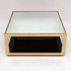Rare Merrow Associates Retro Coffee Table, Brass and Formica, Vintage 1970s